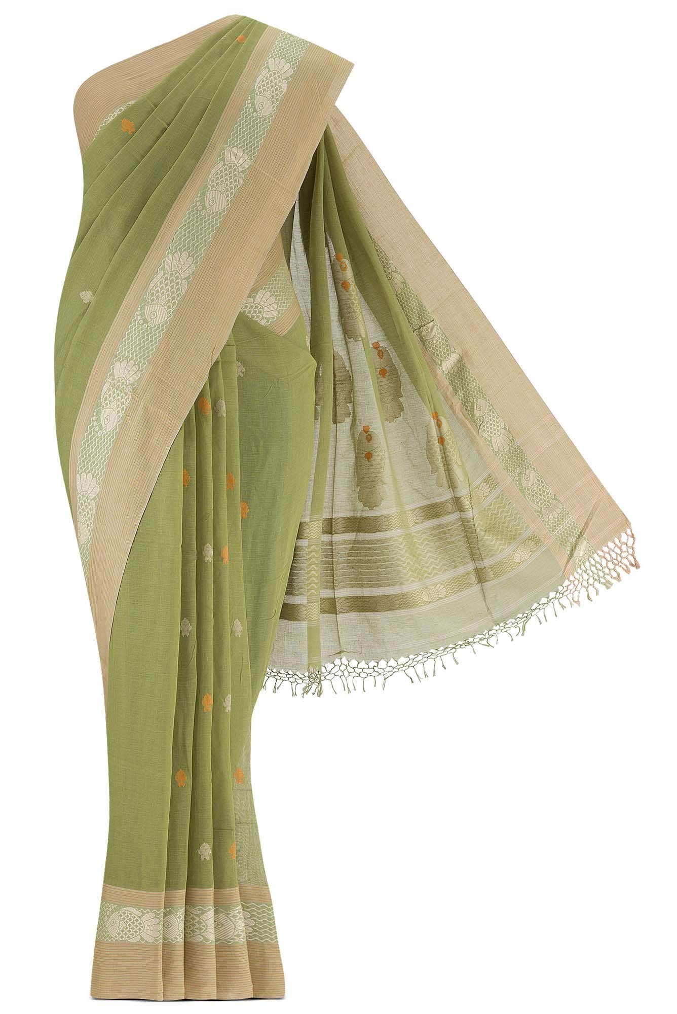 Green Bengal Cotton Saree