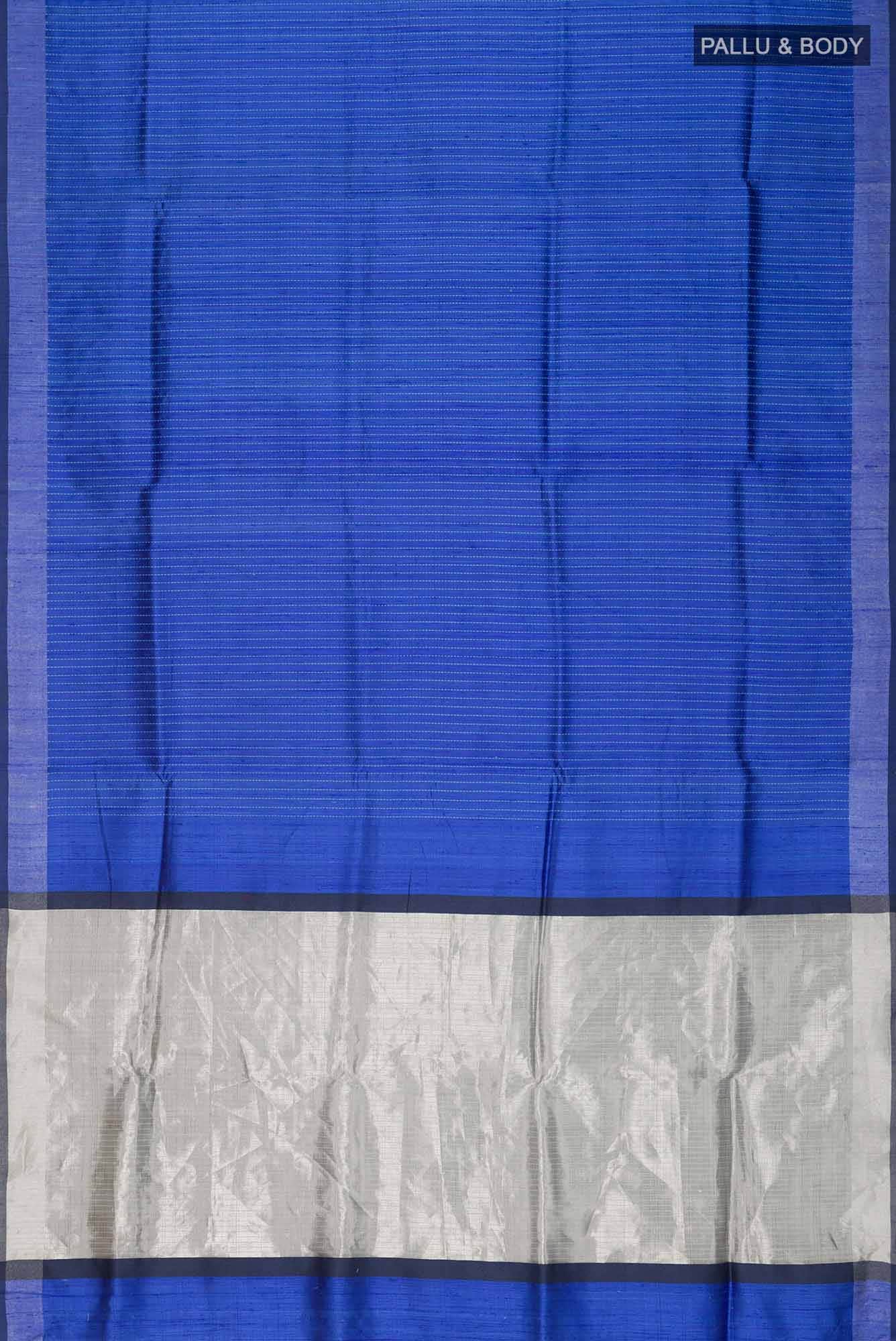 Deep Amethyst-Blue Bhagalpuri Tussar Silk Saree