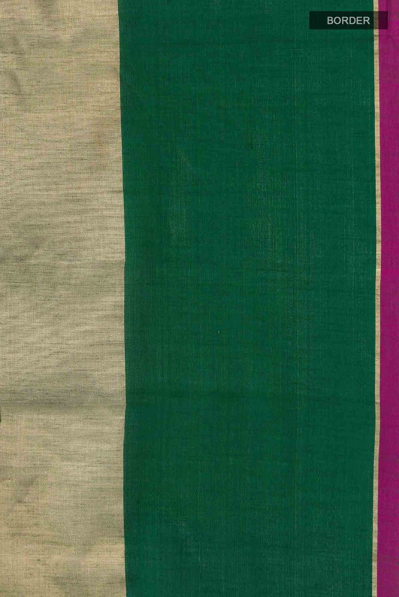 Green Chanderi Tissue Silk Cotton Saree