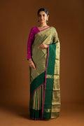 Green Chanderi Tissue Silk Cotton Saree