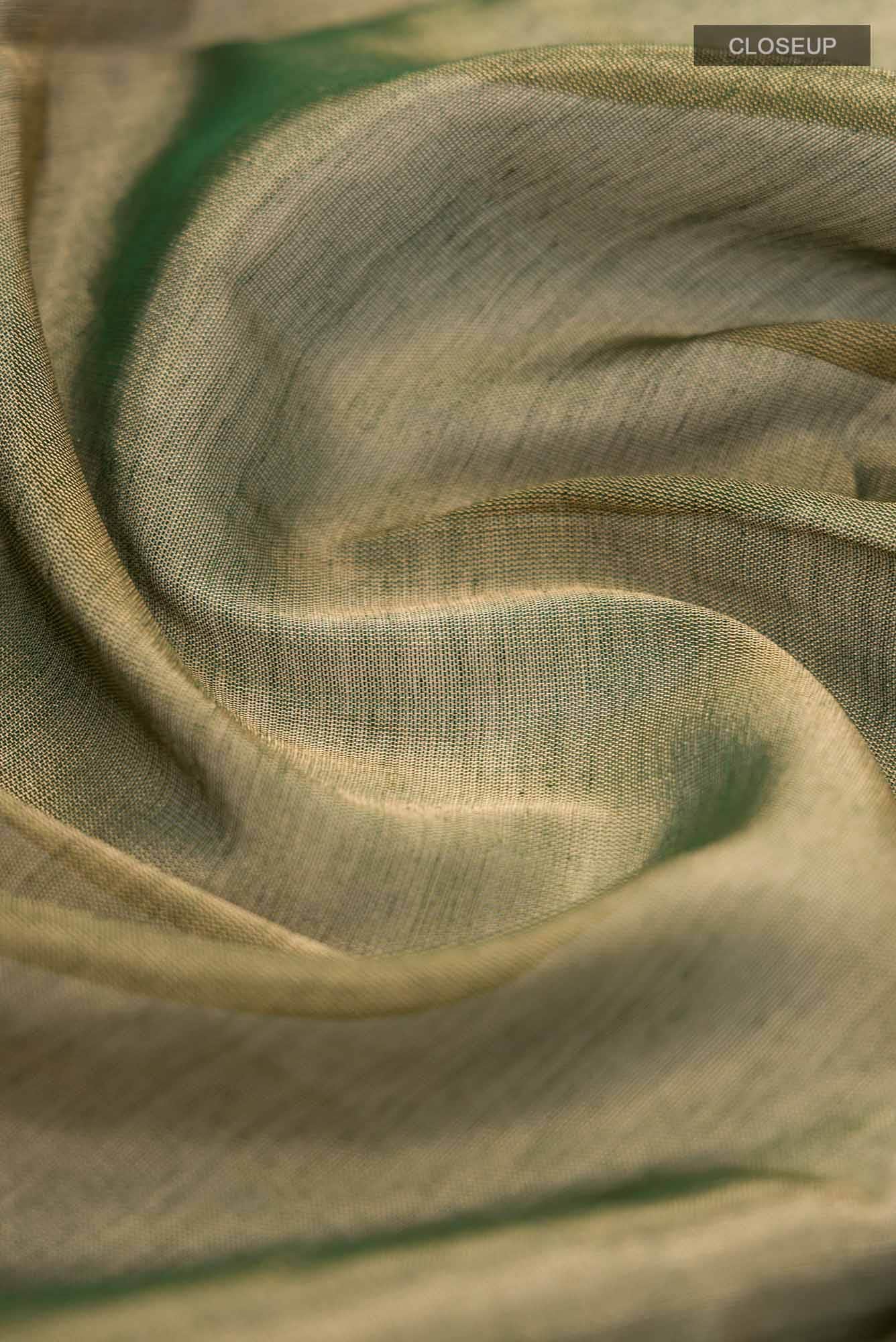 Green Chanderi Tissue Silk Cotton Saree