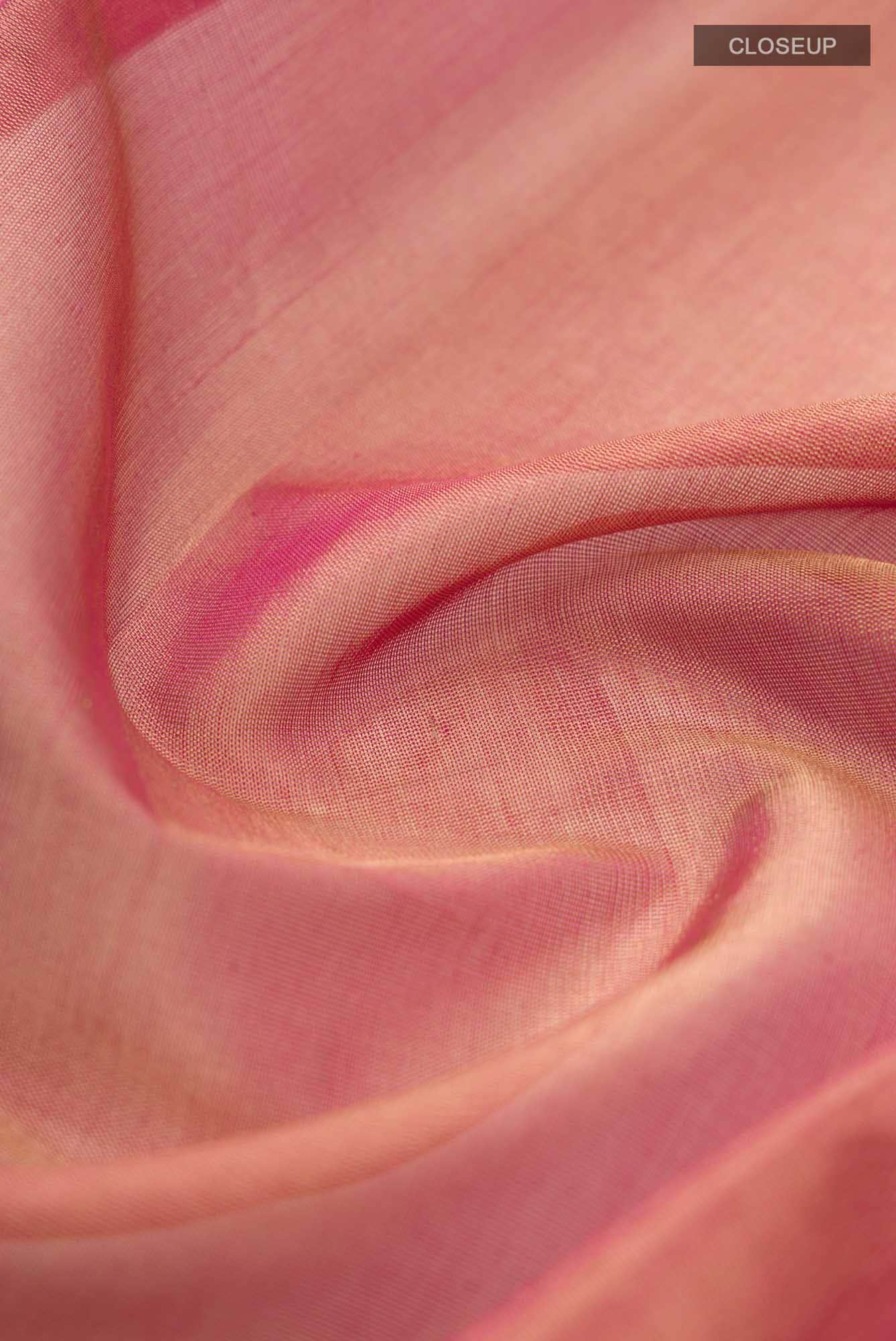 Pink Chanderi Tissue Silk Cotton Saree