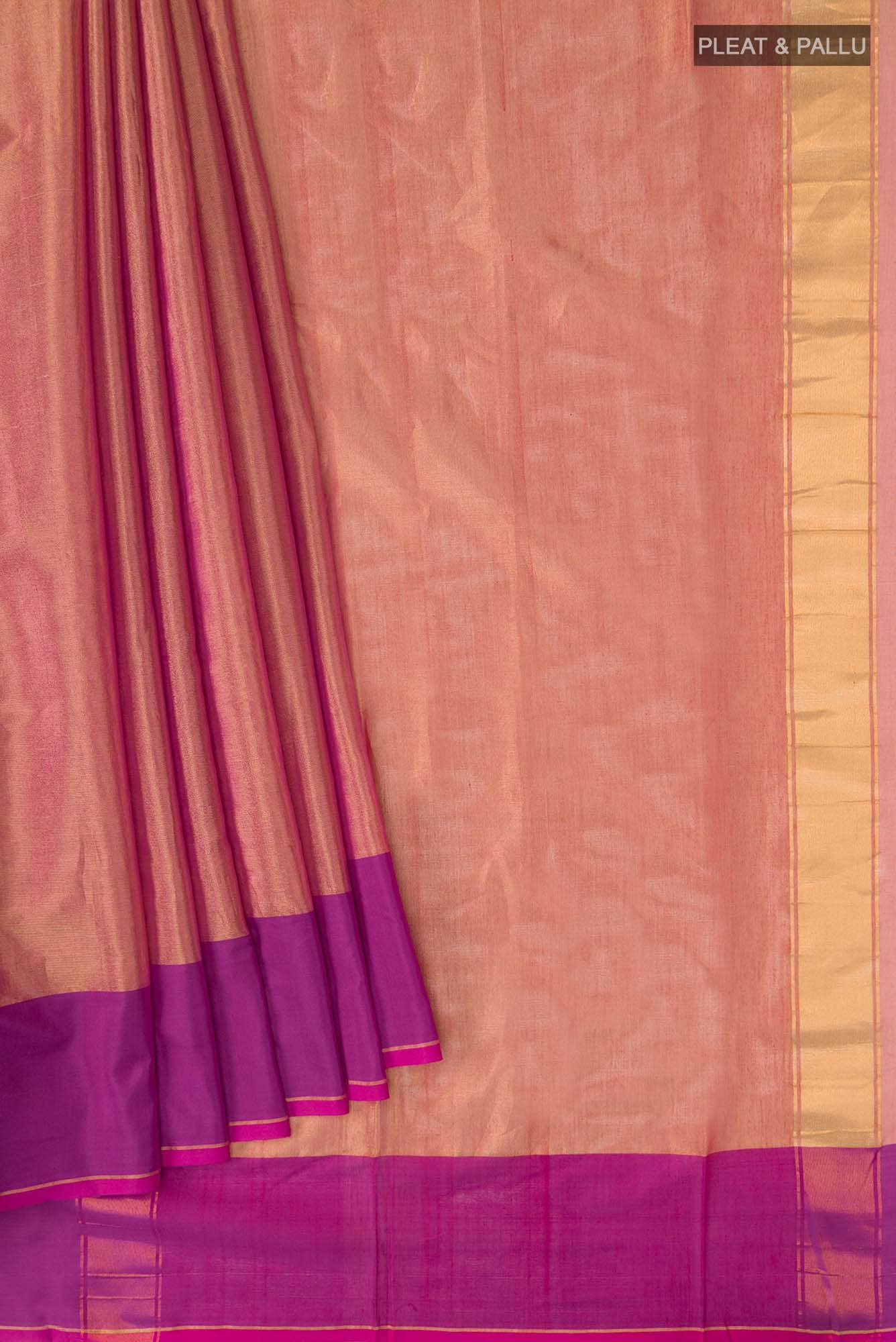 Pink Chanderi Tissue Silk Cotton Saree