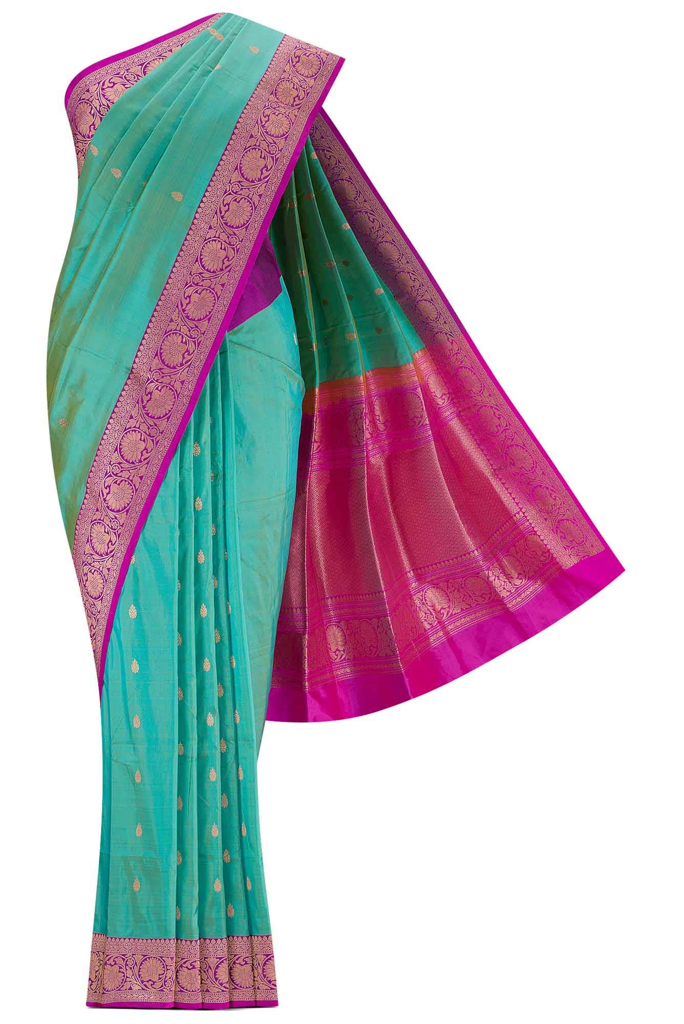 Green Banarasi Katan Silk Saree