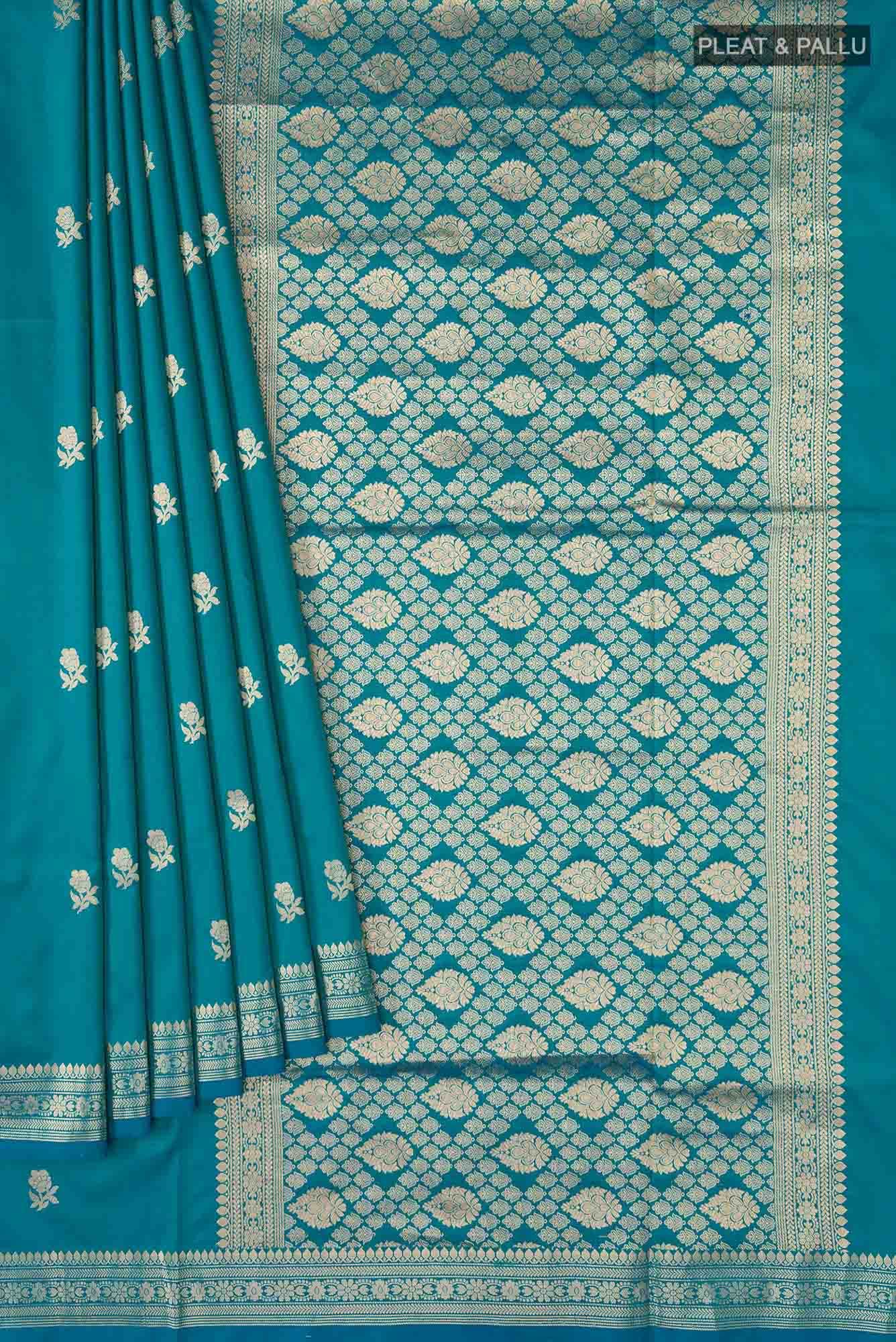 Blue Banarasi Katan Silk Saree