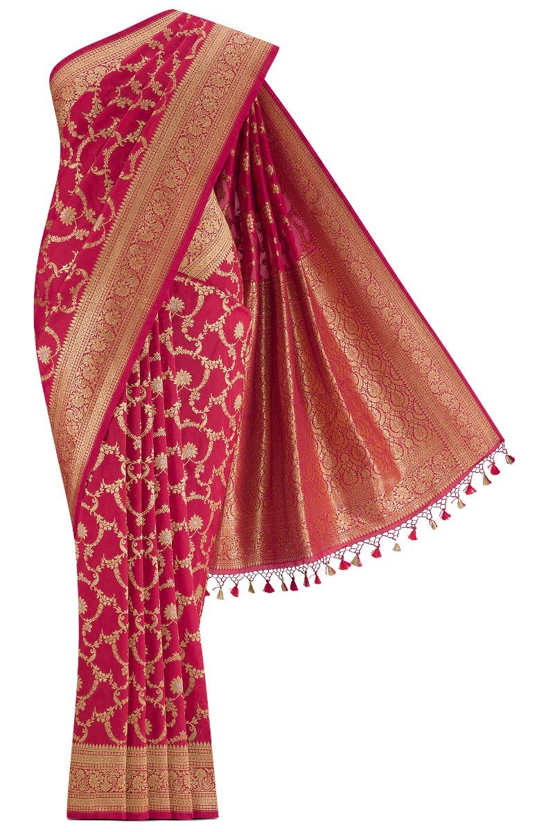 Pink Banarasi Silk Saree
