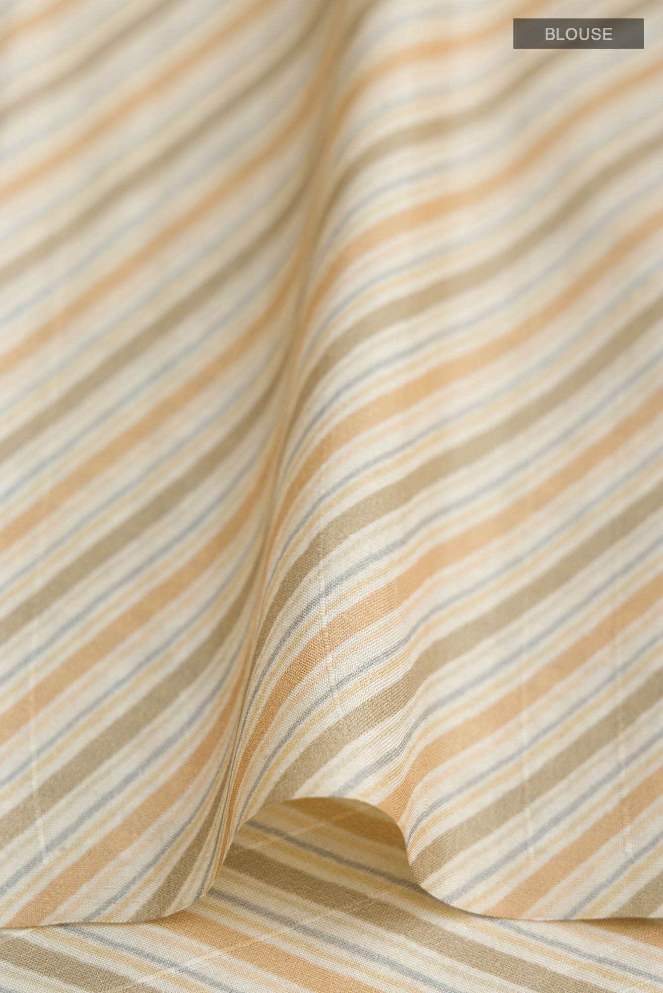 Beige Blended Tussar Silk Saree