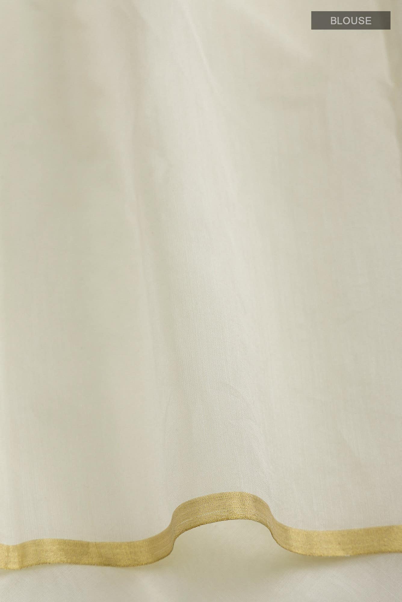 Cream Chanderi Silk Cotton Saree