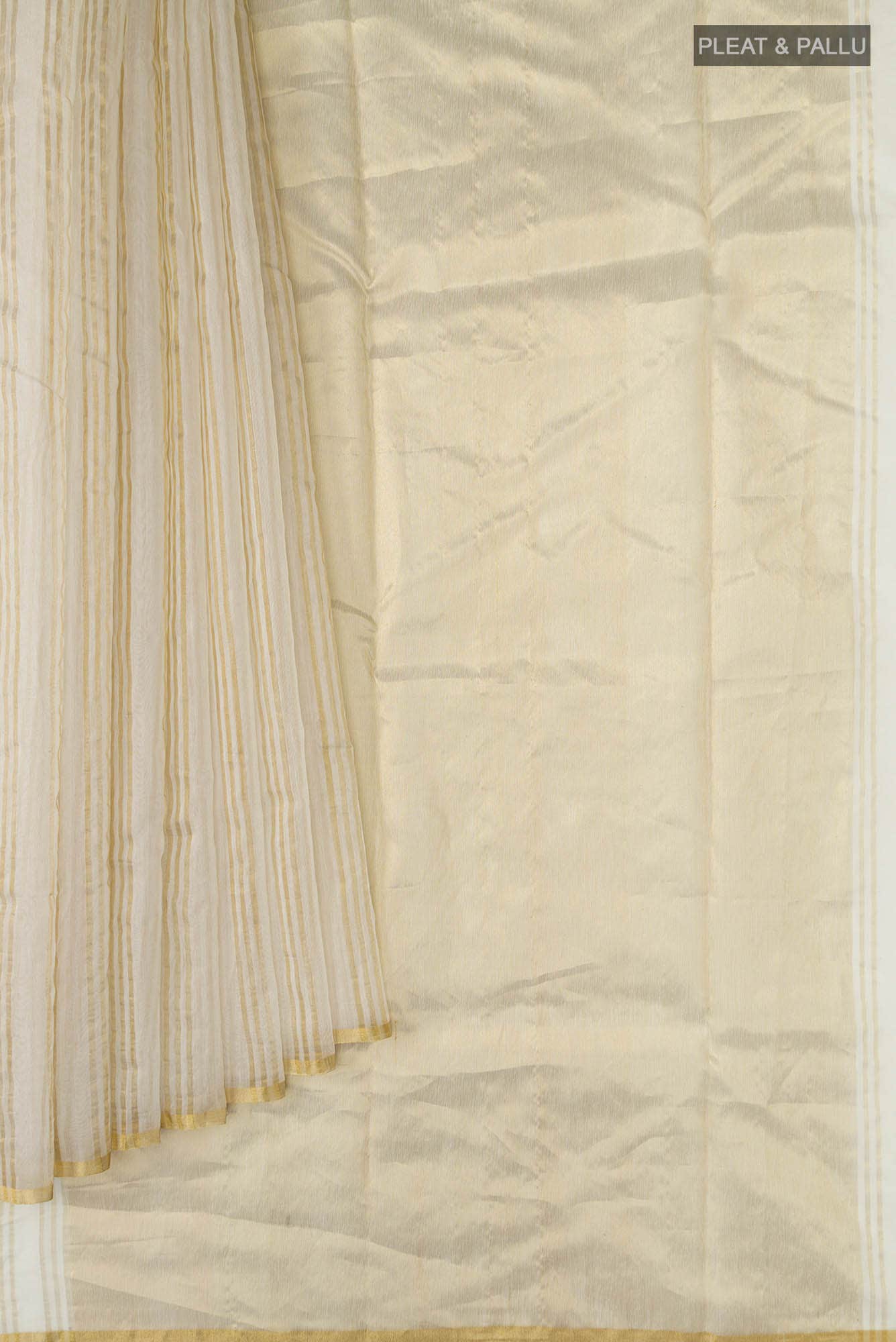 Cream Chanderi Silk Cotton Saree
