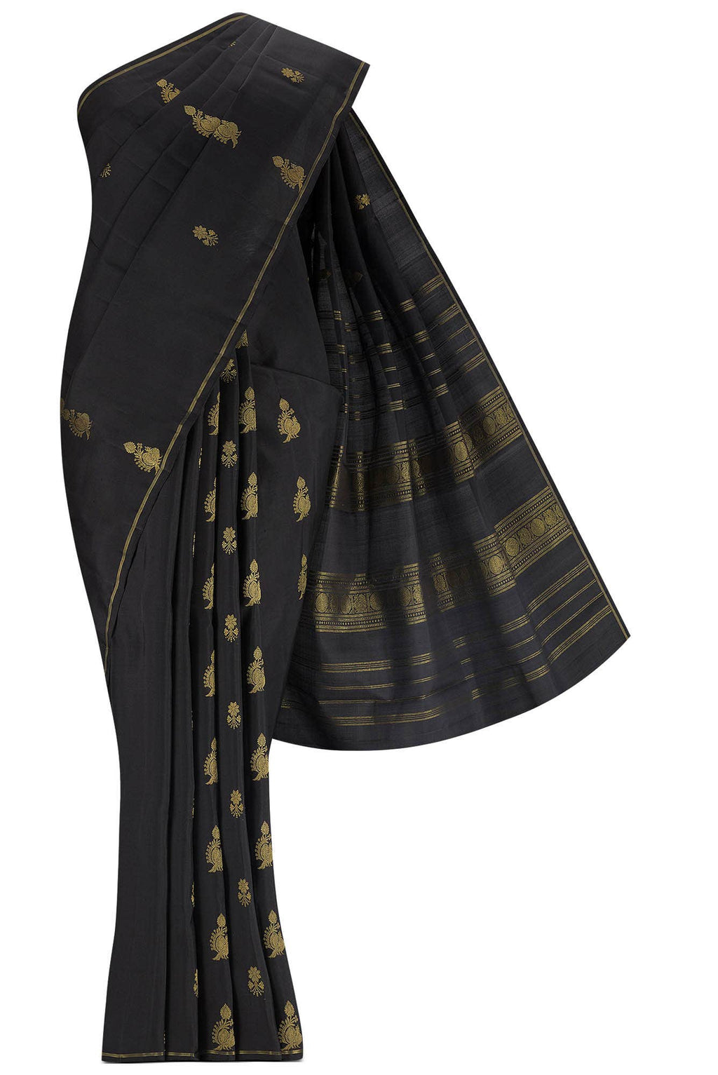 Black Kanchipuram Silk Saree