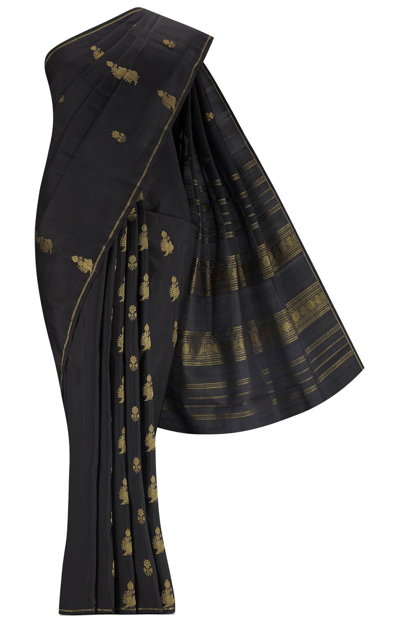 Black Kanchipuram Silk Saree