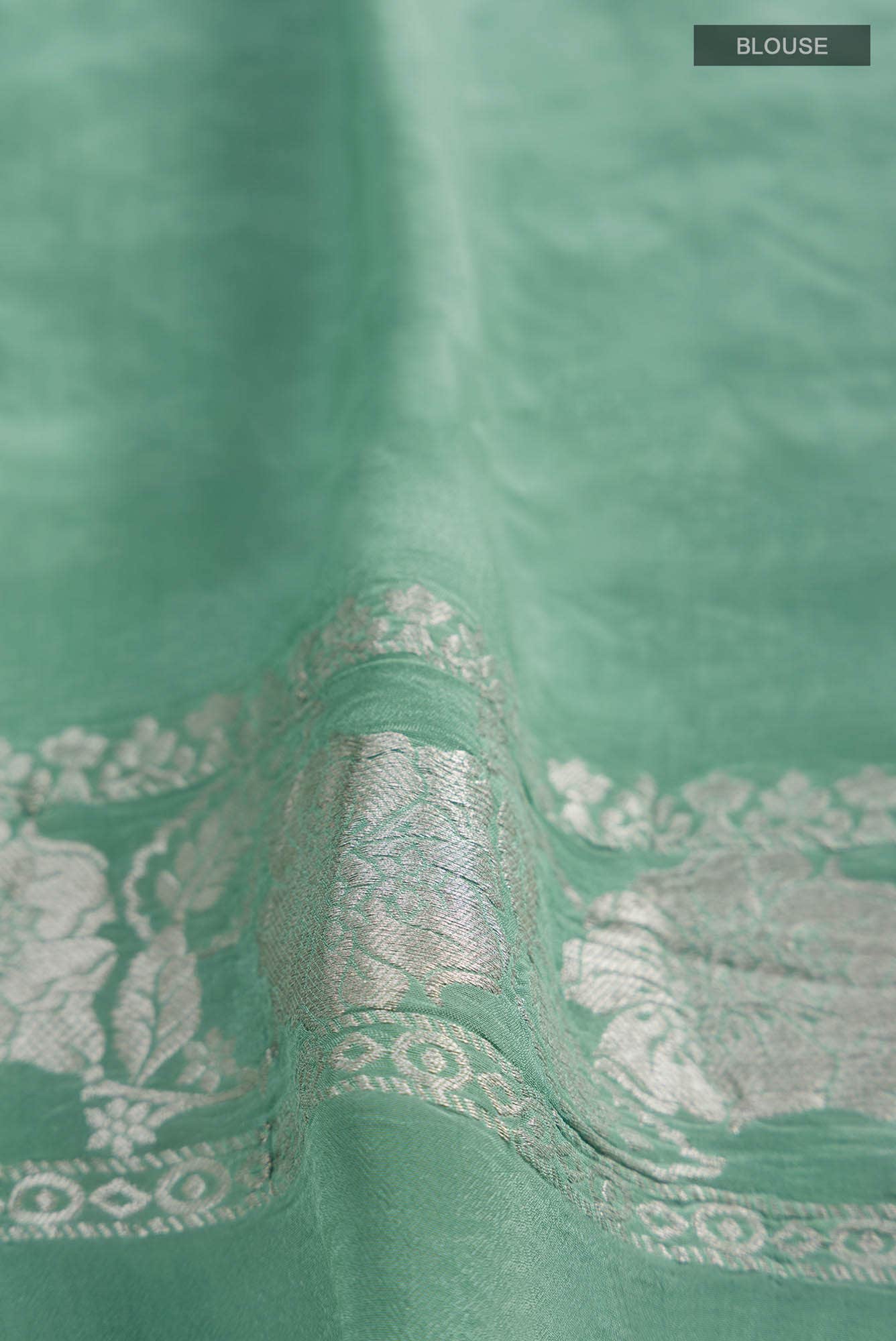 Green Blended Crepe Saree