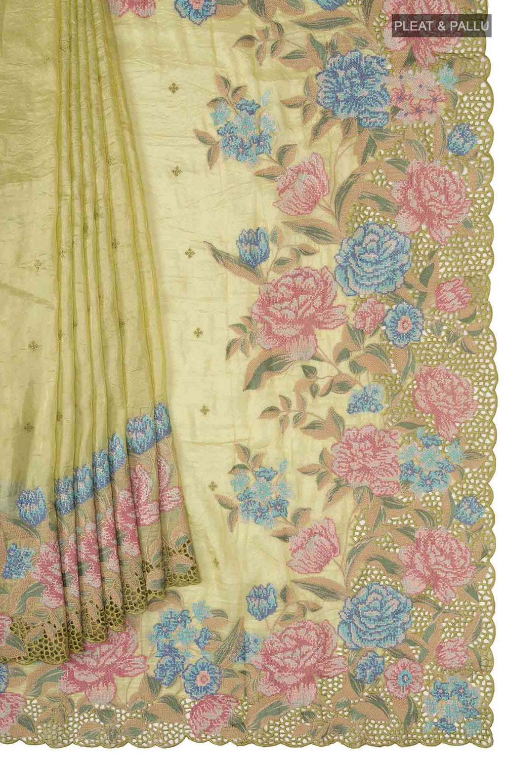 Green Blended Organza Silk Saree
