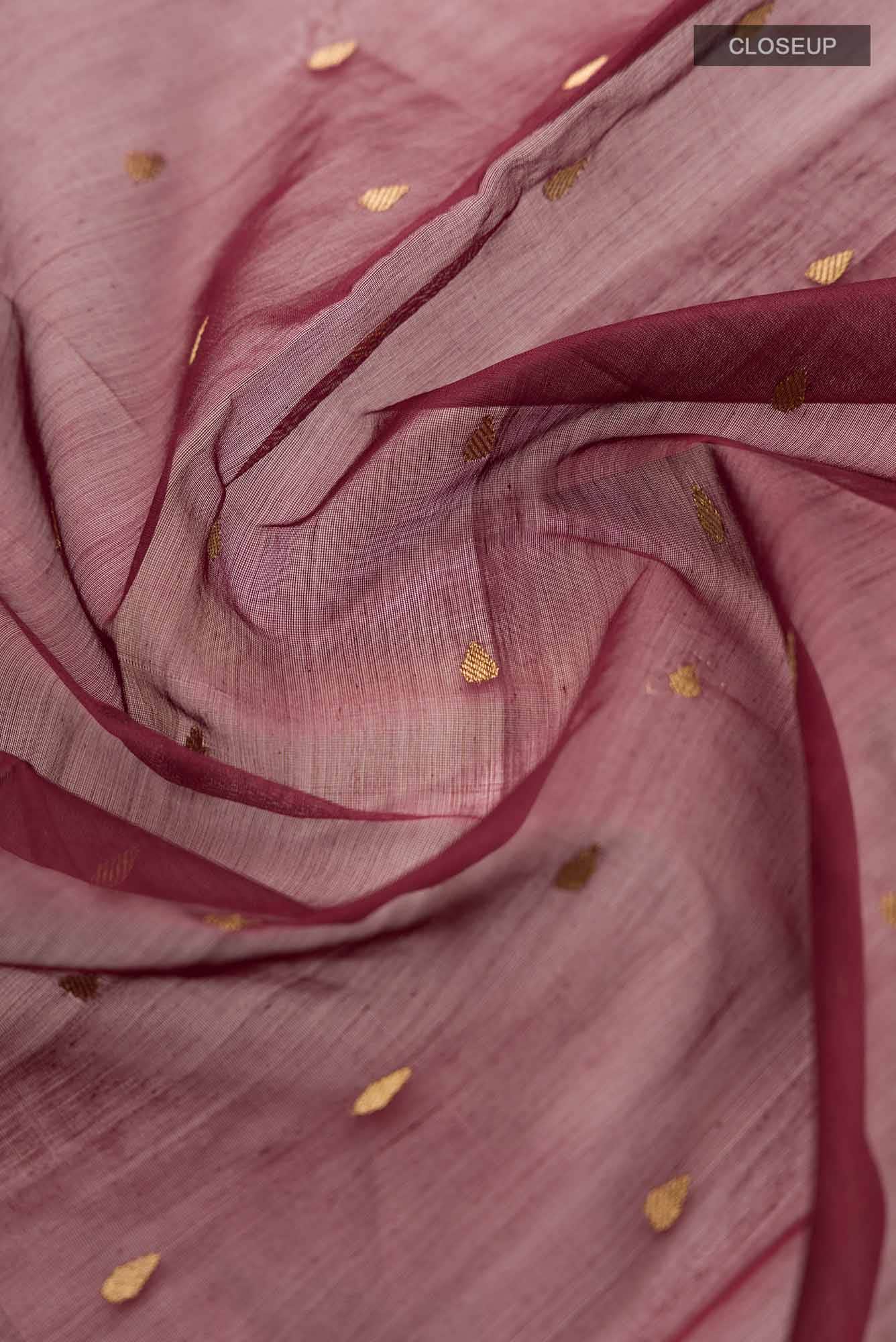 Maroon Chanderi Silk Cotton Saree