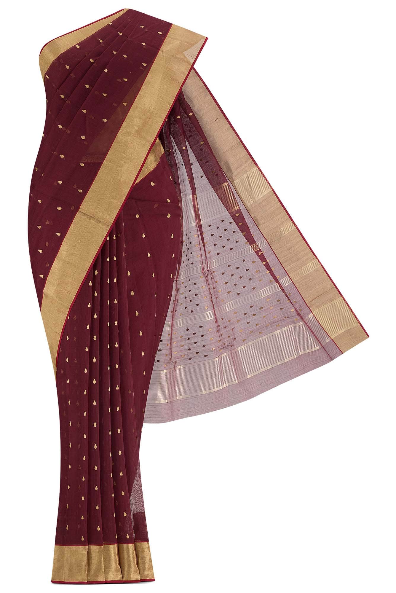 Maroon Chanderi Silk Cotton Saree