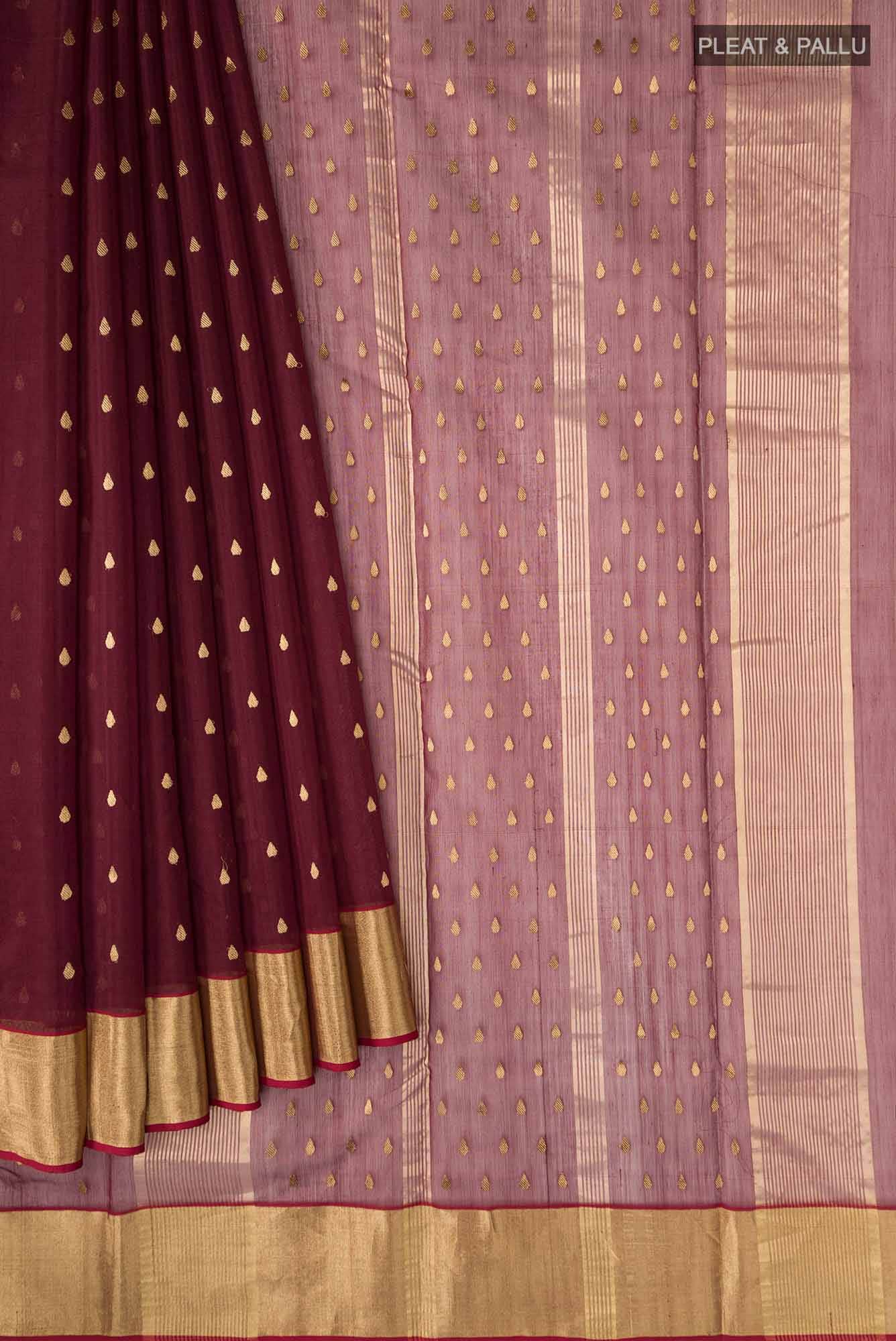 Maroon Chanderi Silk Cotton Saree