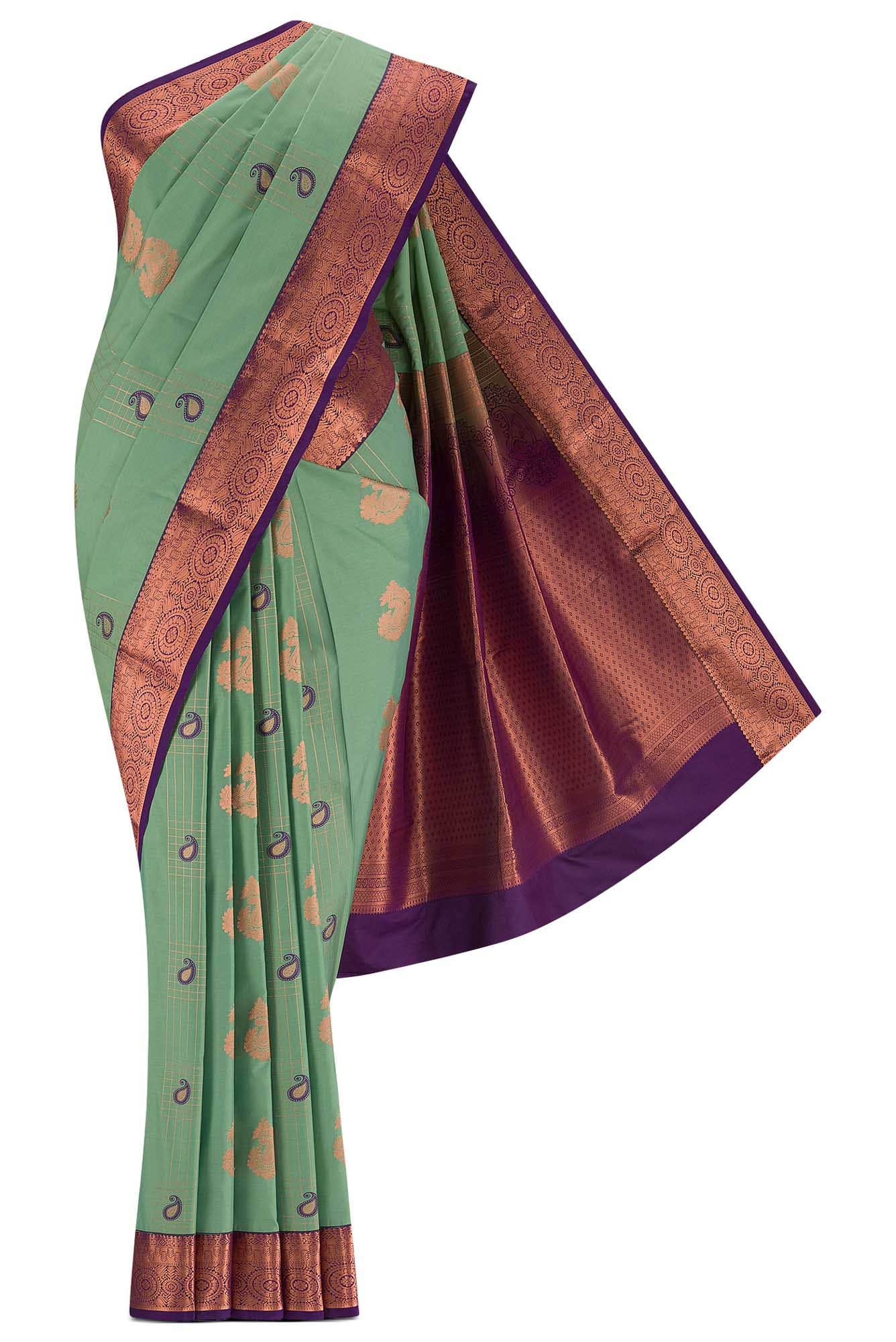 Green Blended Art Silk Saree