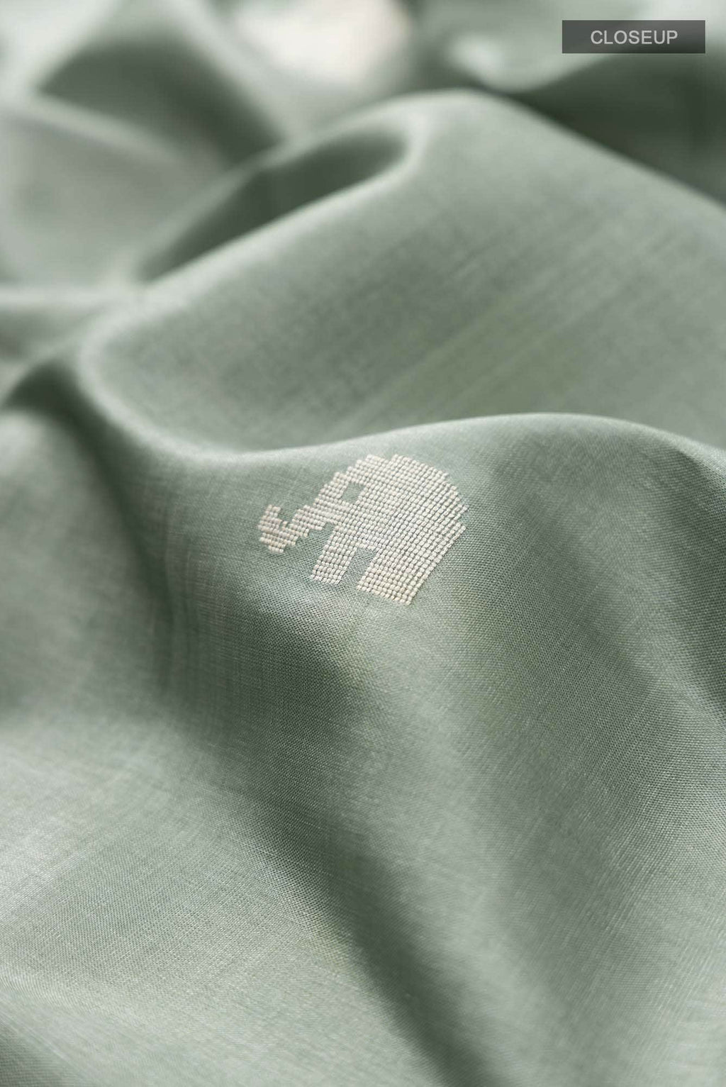 Elephant Whispers-Green Bhagalpuri Tussar Silk Saree