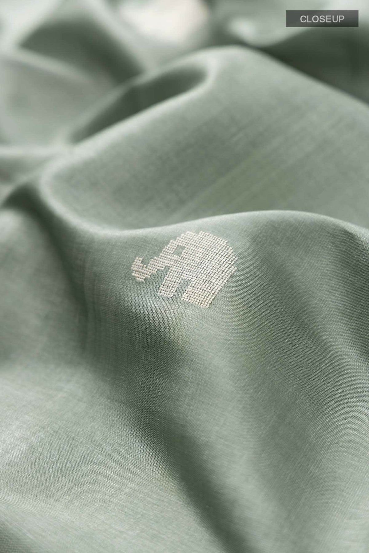 Elephant Whispers-Green Bhagalpuri Tussar Silk Saree