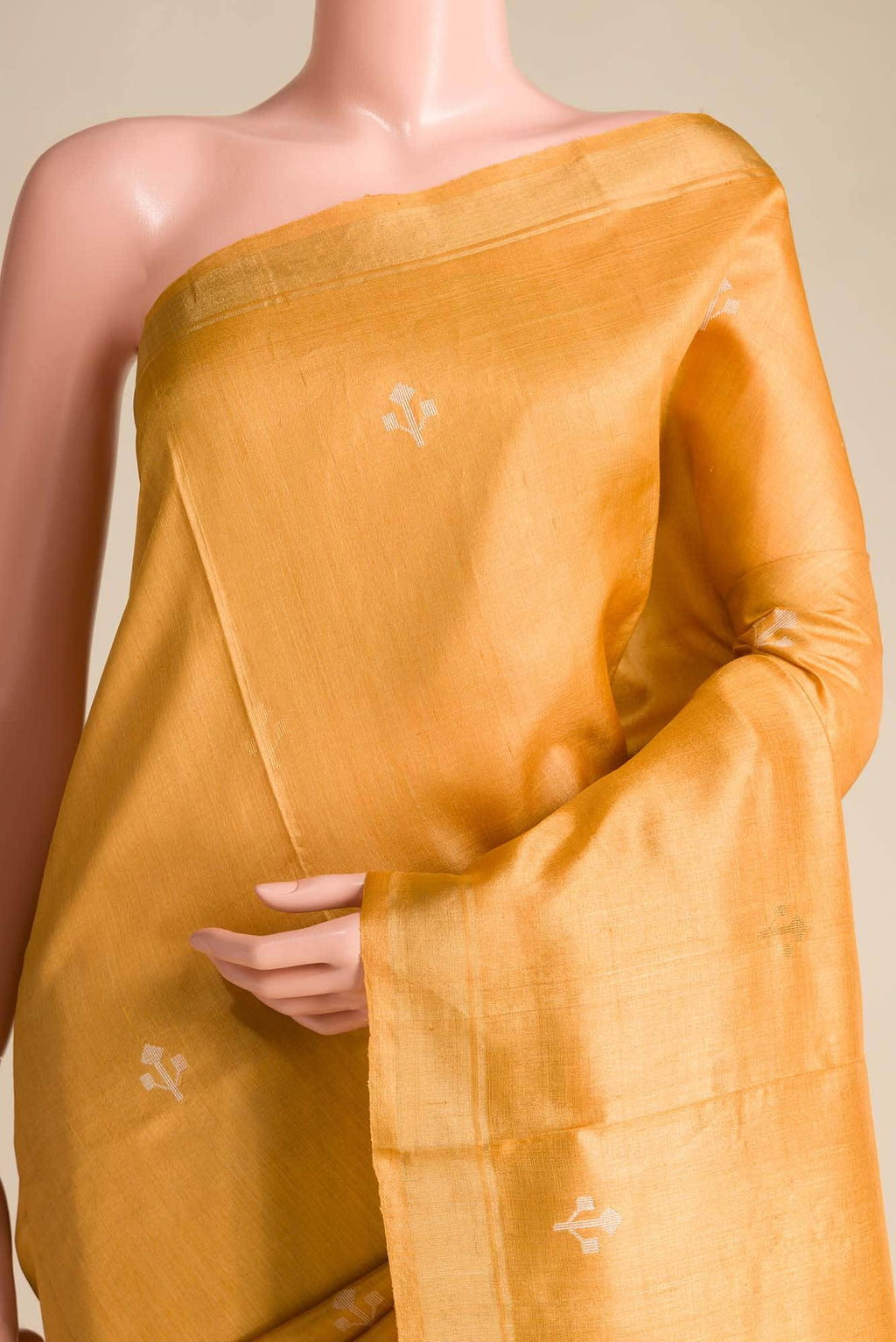 Breeze of Ease-Mustard Bhagalpuri Tussar Silk Saree