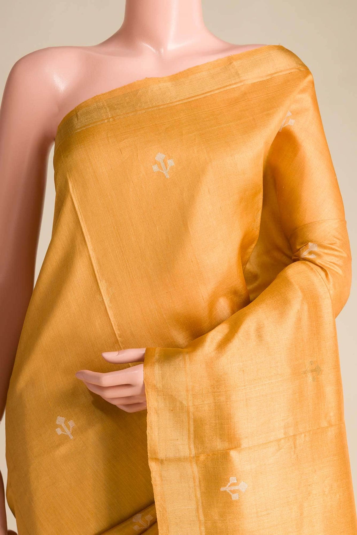 Breeze of Ease-Mustard Bhagalpuri Tussar Silk Saree