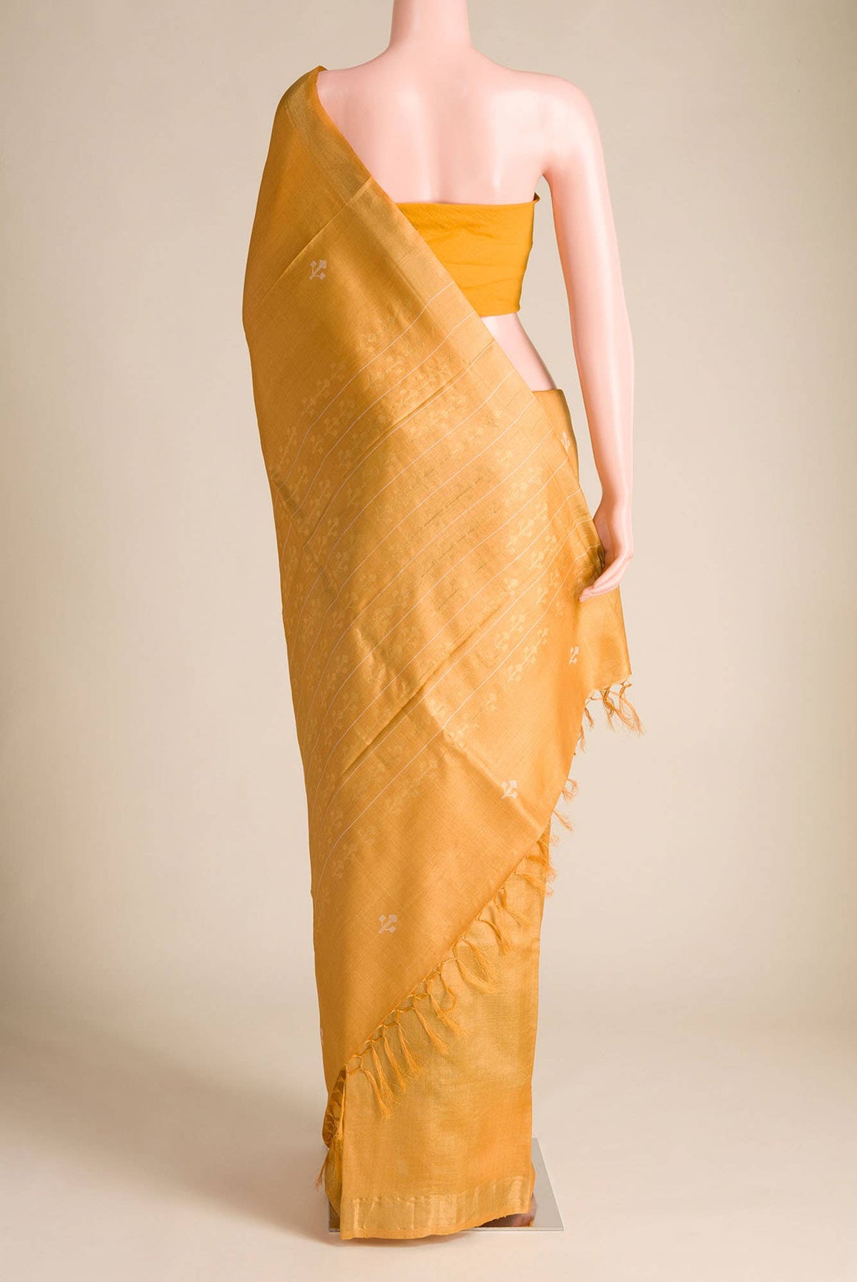 Breeze of Ease-Mustard Bhagalpuri Tussar Silk Saree