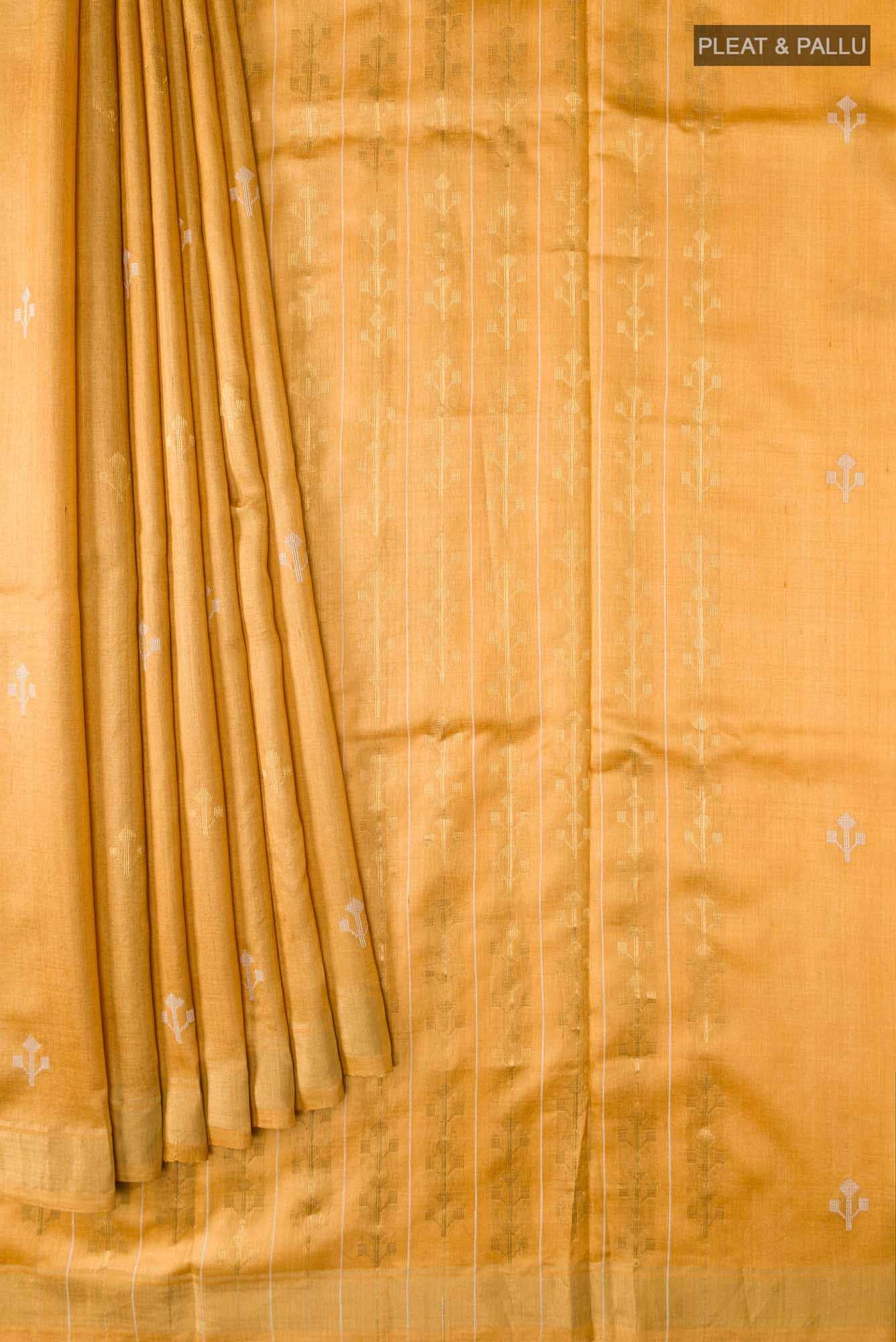 Breeze of Ease-Mustard Bhagalpuri Tussar Silk Saree