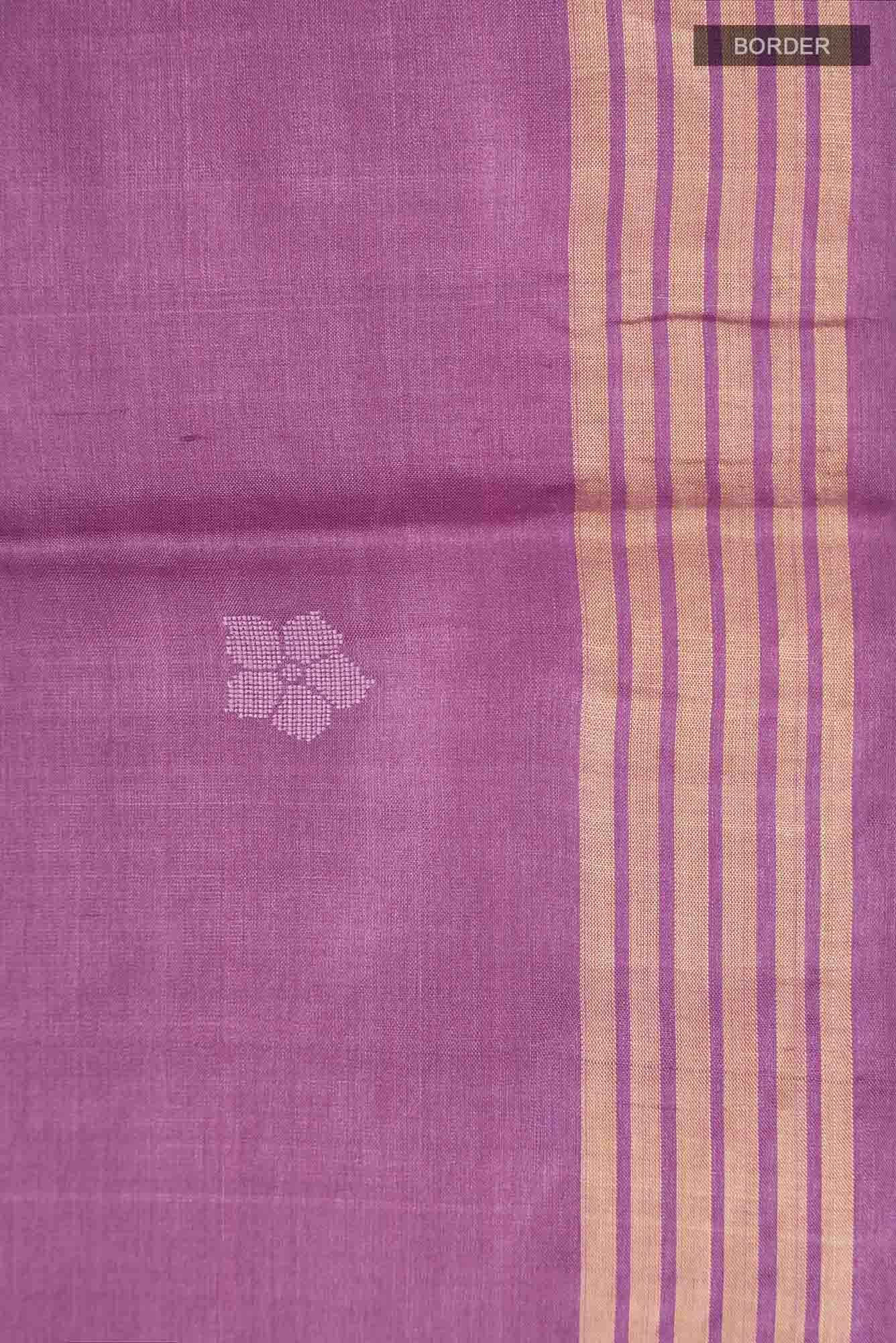 Dance of Dragonfly-Purple Bhagalpuri Tussar Silk Saree