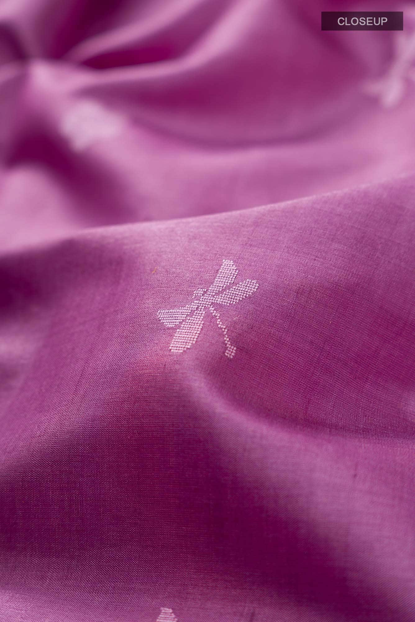 Dance of Dragonfly-Purple Bhagalpuri Tussar Silk Saree