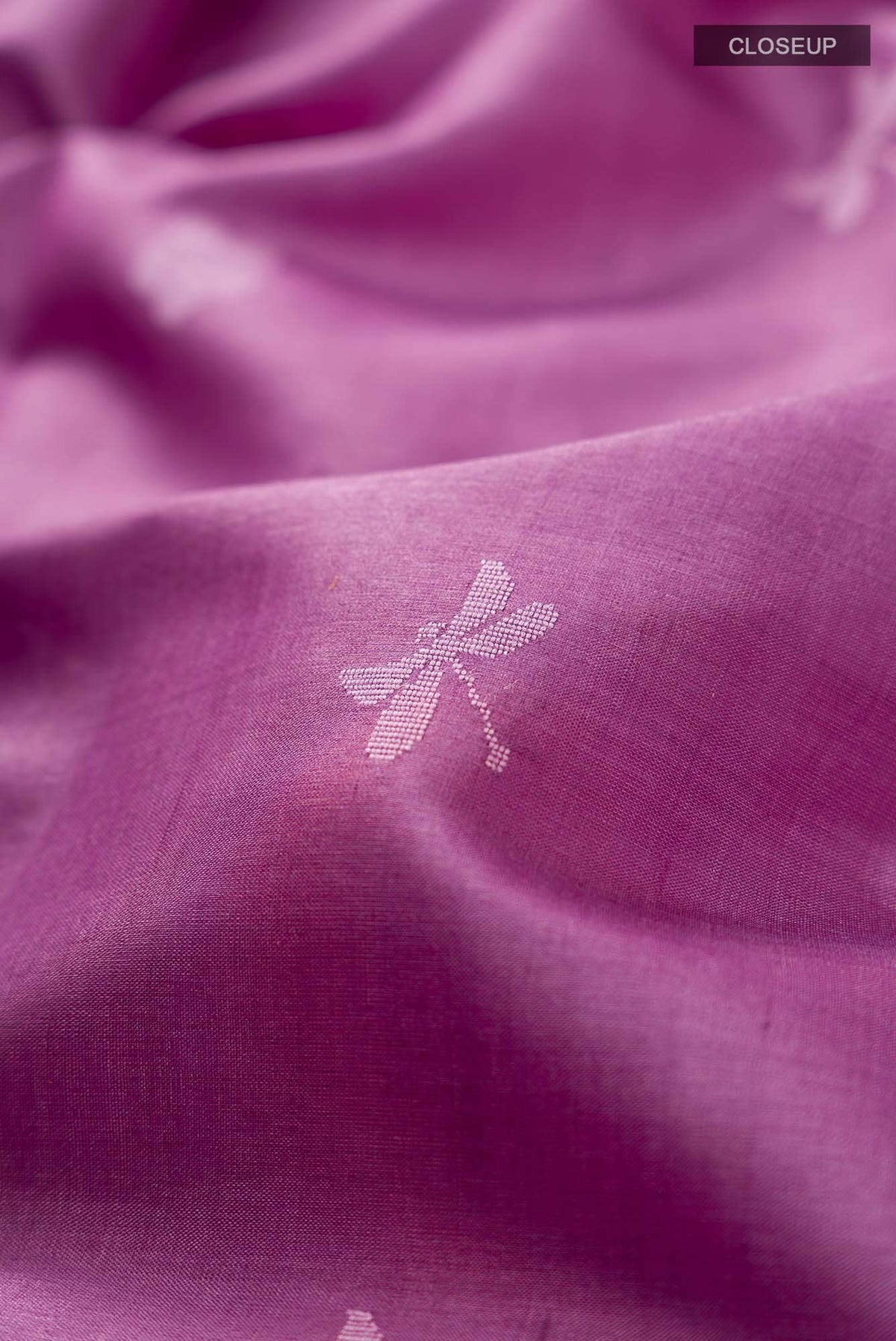 Dance of Dragonfly-Purple Bhagalpuri Tussar Silk Saree