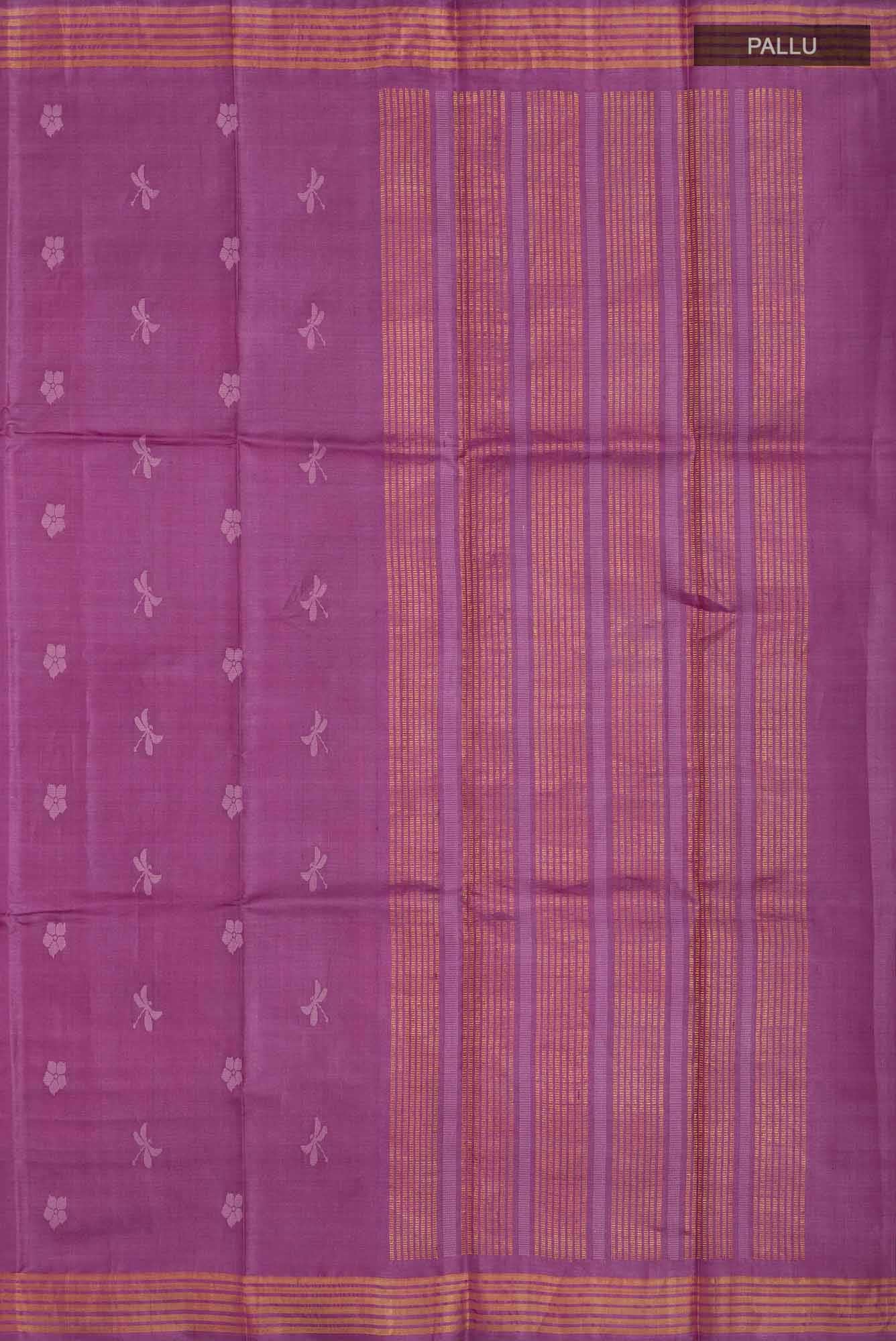 Dance of Dragonfly-Purple Bhagalpuri Tussar Silk Saree