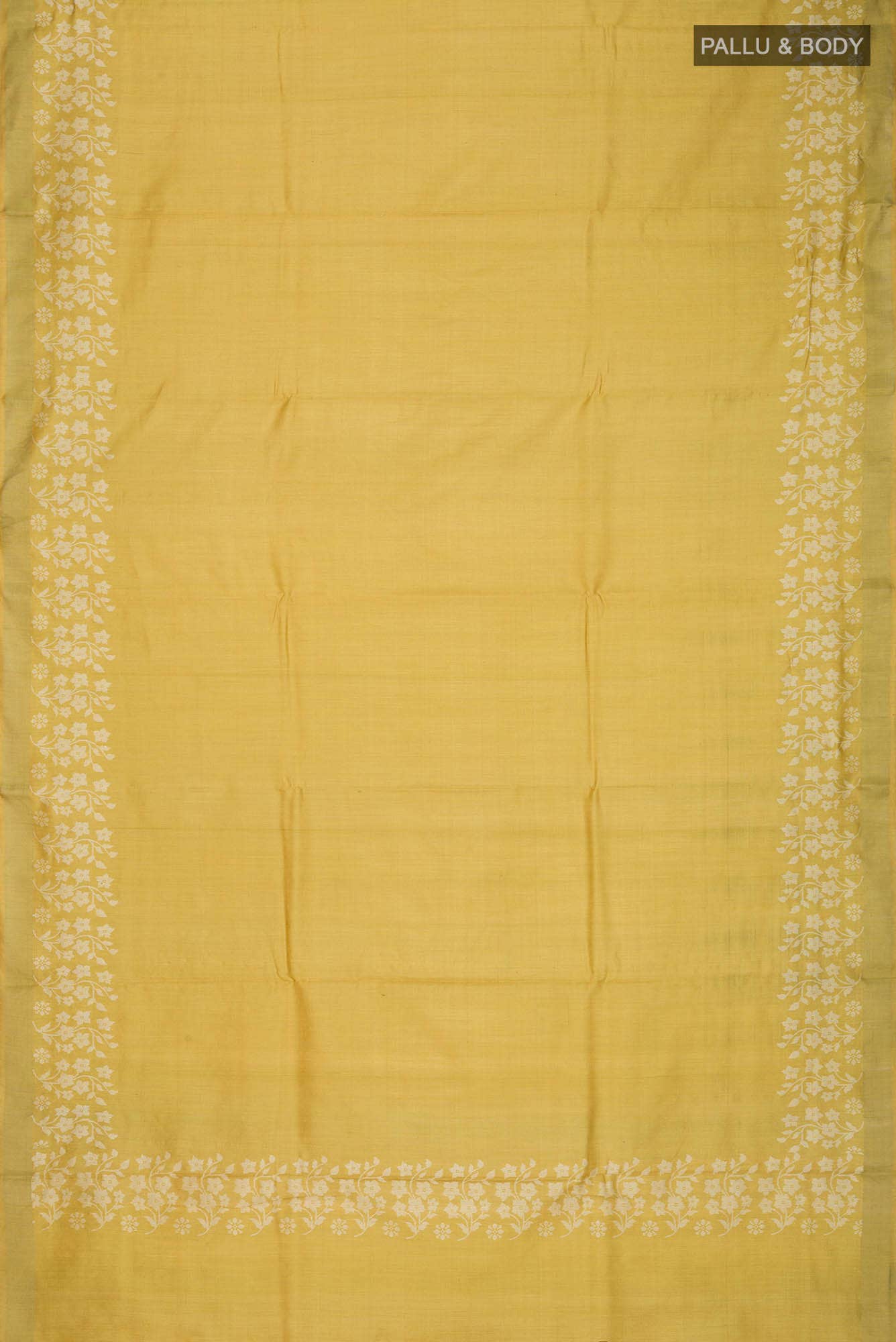 Forget Me Not-Yellow Bhagalpuri Tussar Silk Saree