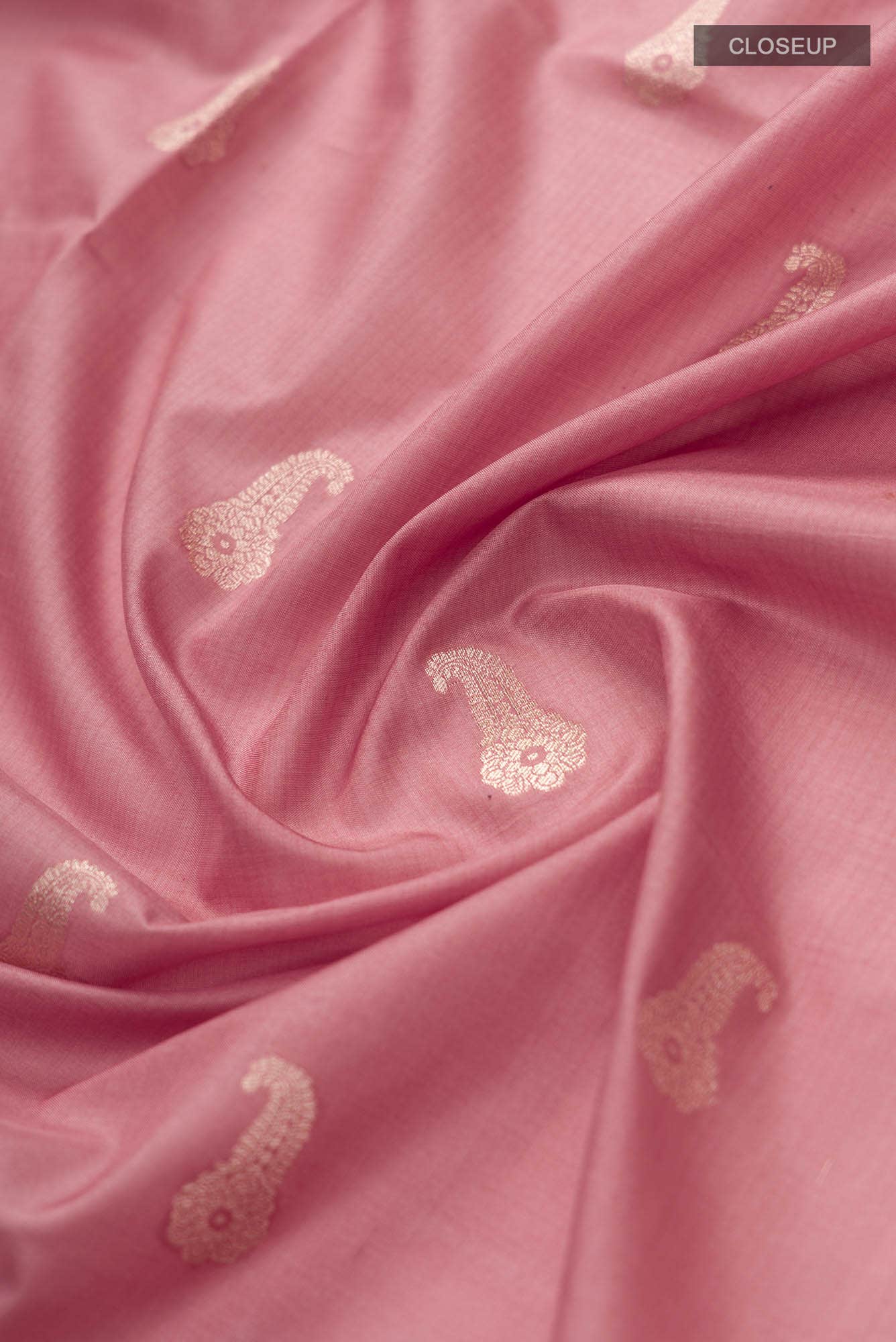 Bhagyavati-Peach Banarasi Silk Saree