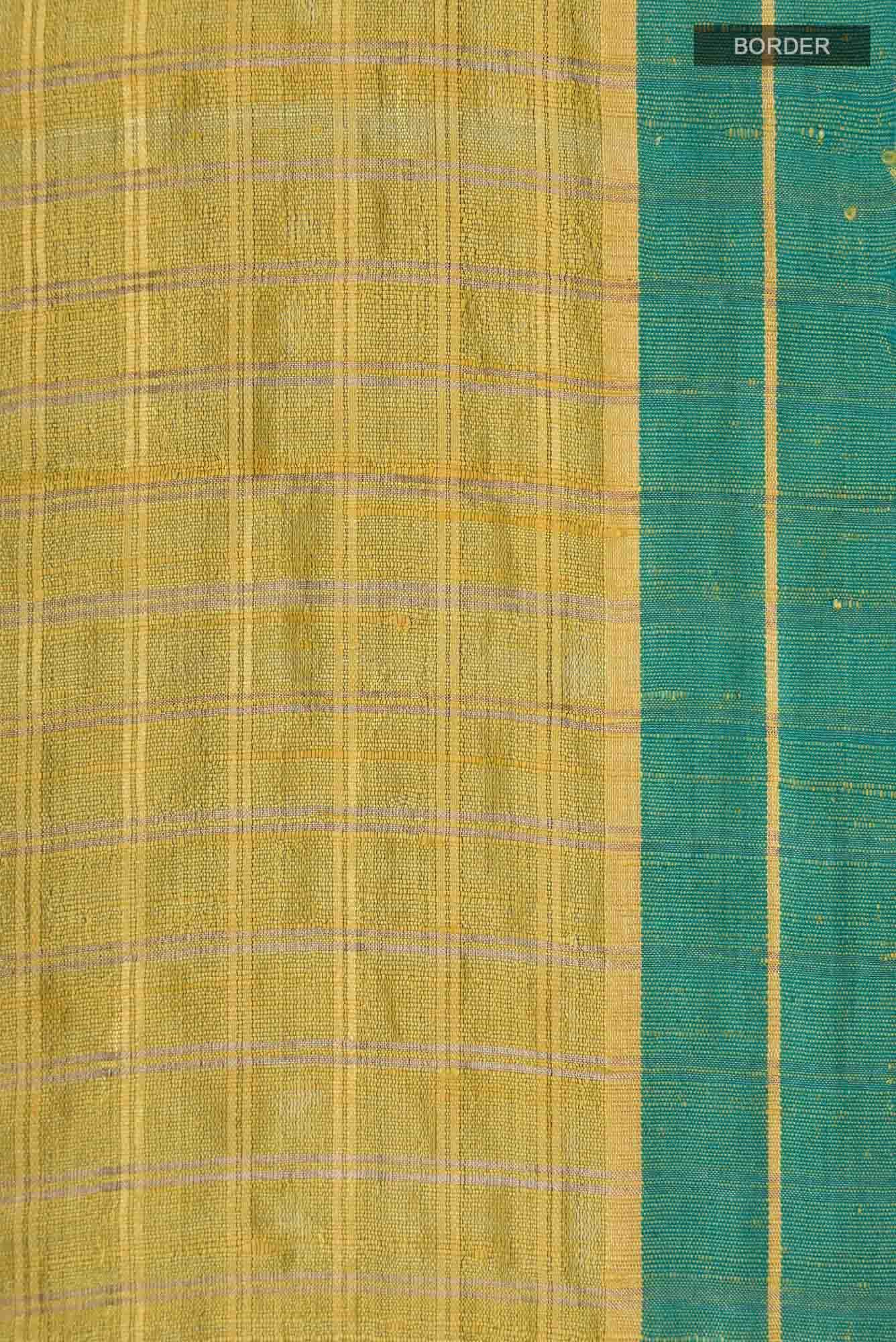 Golden Forest-Yellow Bhagalpuri Tussar Silk Saree