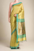 Golden Forest-Yellow Bhagalpuri Tussar Silk Saree