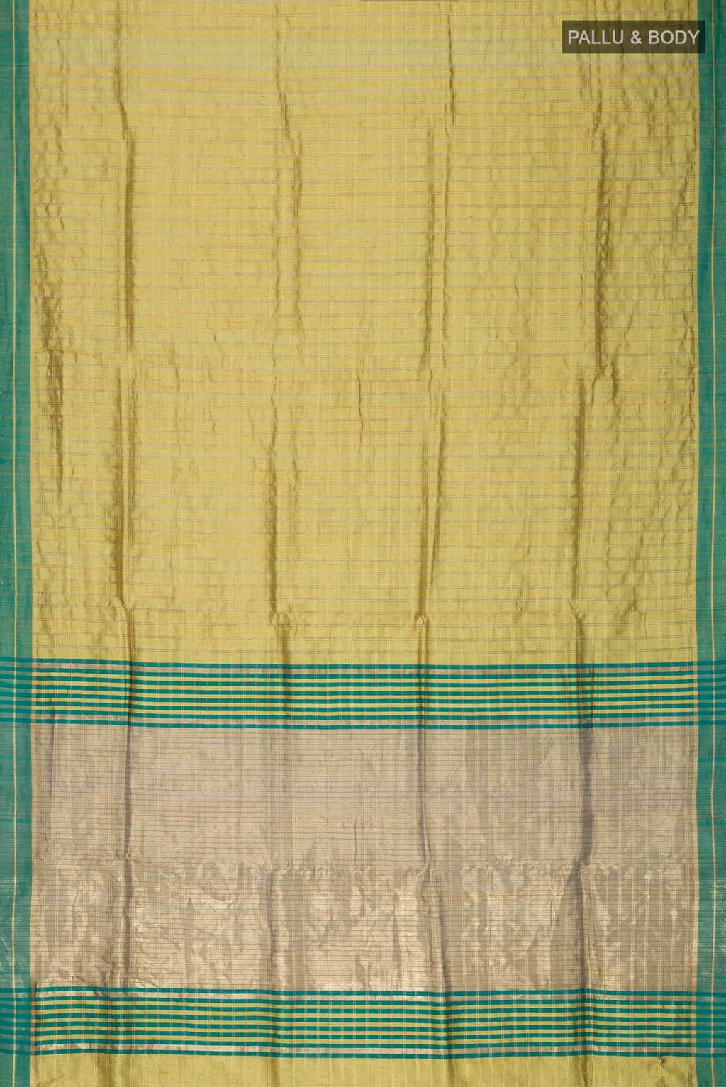 Golden Forest-Yellow Bhagalpuri Tussar Silk Saree