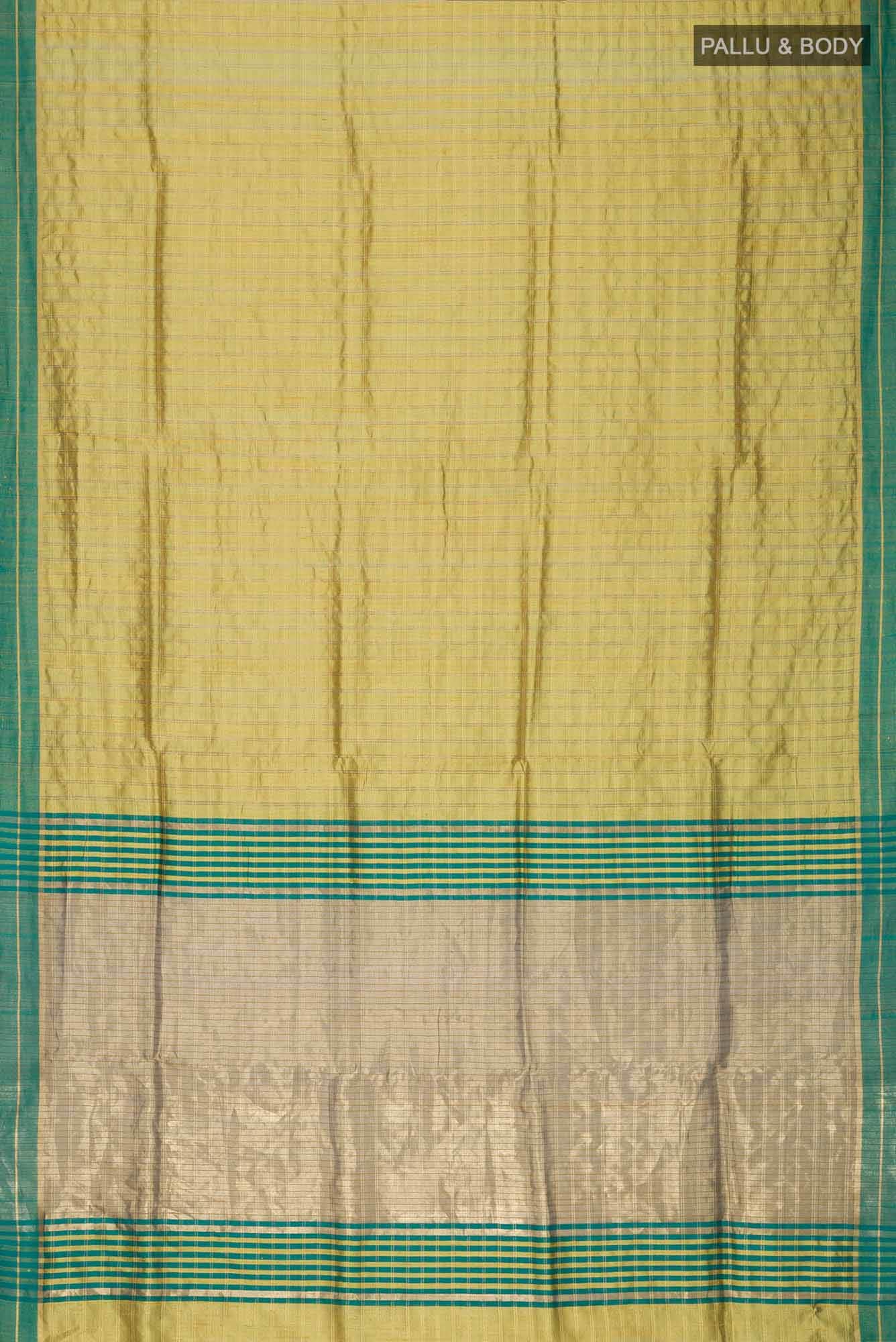 Golden Forest-Yellow Bhagalpuri Tussar Silk Saree