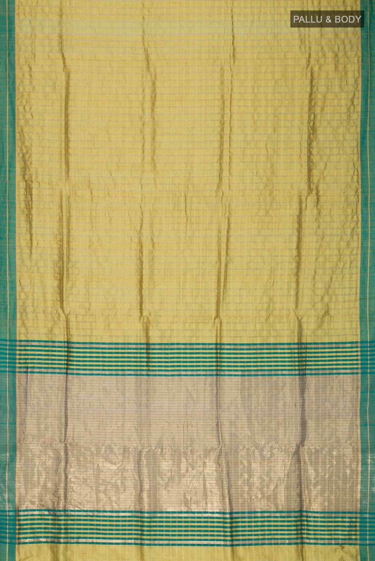 Golden Forest-Yellow Bhagalpuri Tussar Silk Saree