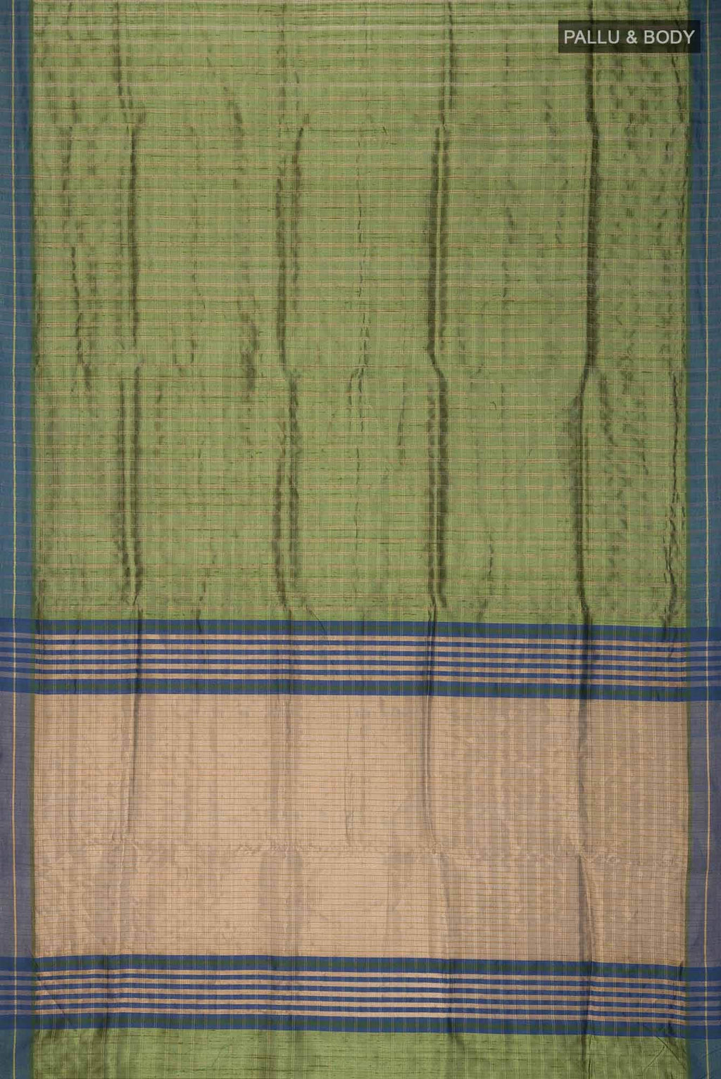 Tropical Teal-Green Bhagalpuri Tussar Silk Saree
