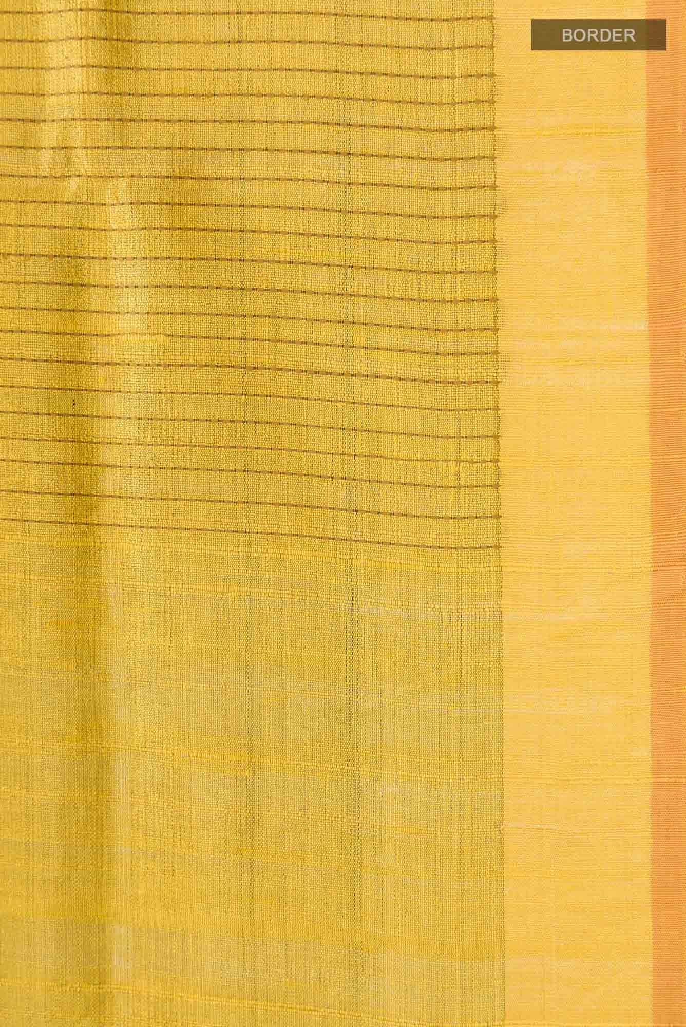 Lemon Breeze-Yellow Bhagalpuri Tussar Silk Saree