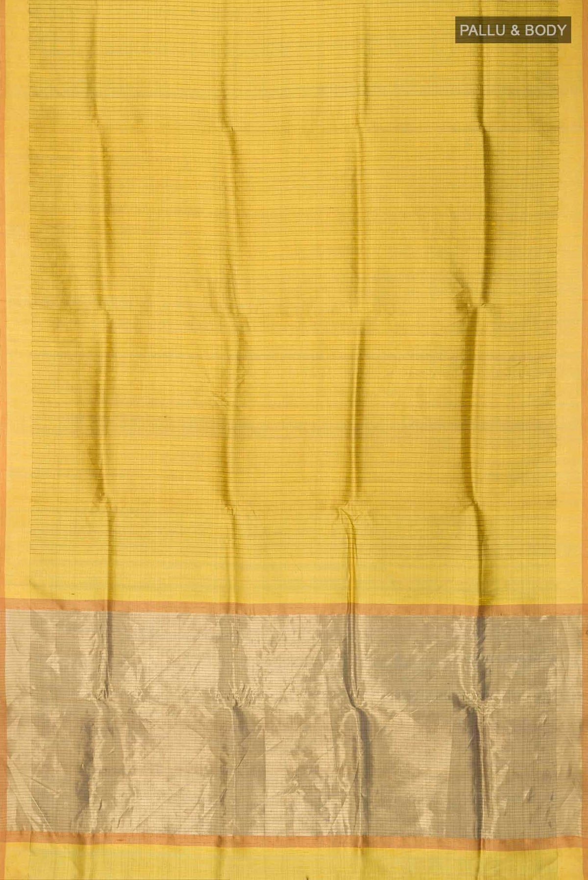 Lemon Breeze-Yellow Bhagalpuri Tussar Silk Saree