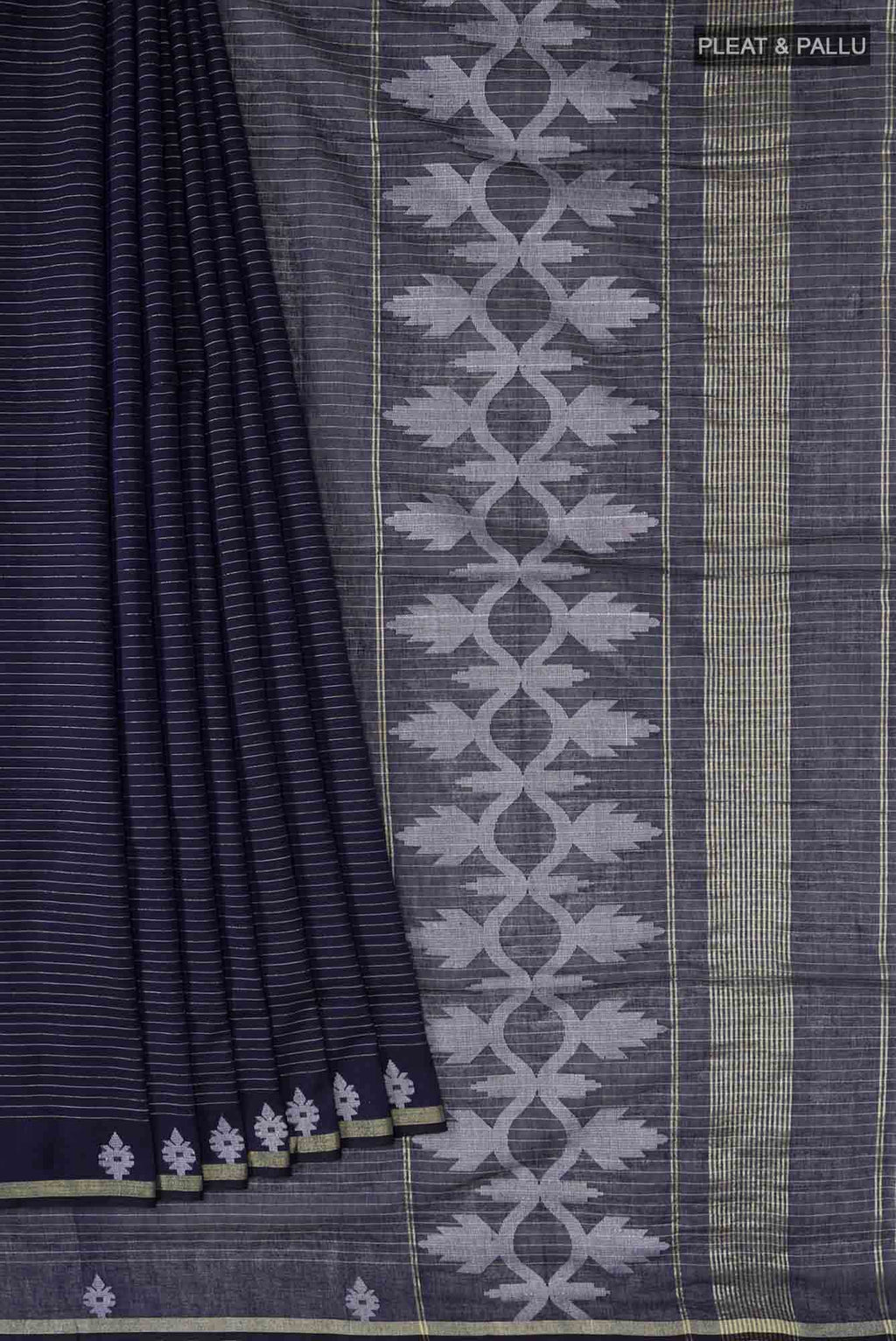 Haimanti-Navy Blue Bengal Cotton Saree