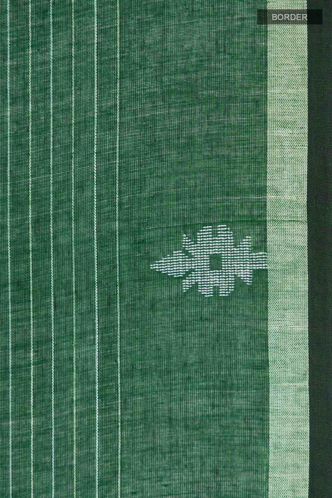 Haimanti-Bottle Green Bengal Cotton Saree
