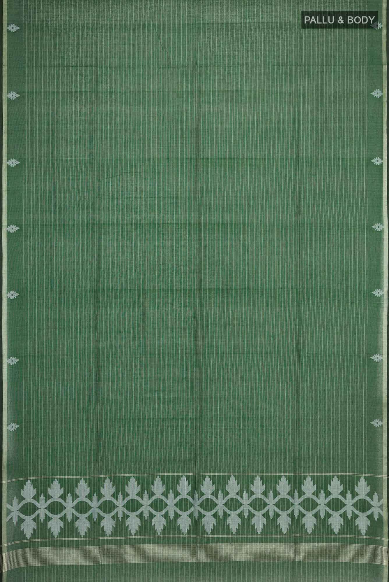 Haimanti-Bottle Green Bengal Cotton Saree