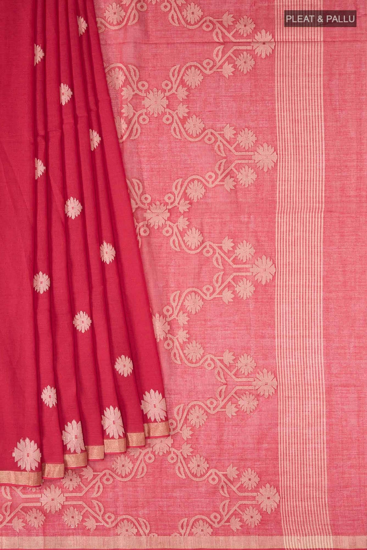 Aaheli-Red Bengal Cotton Saree