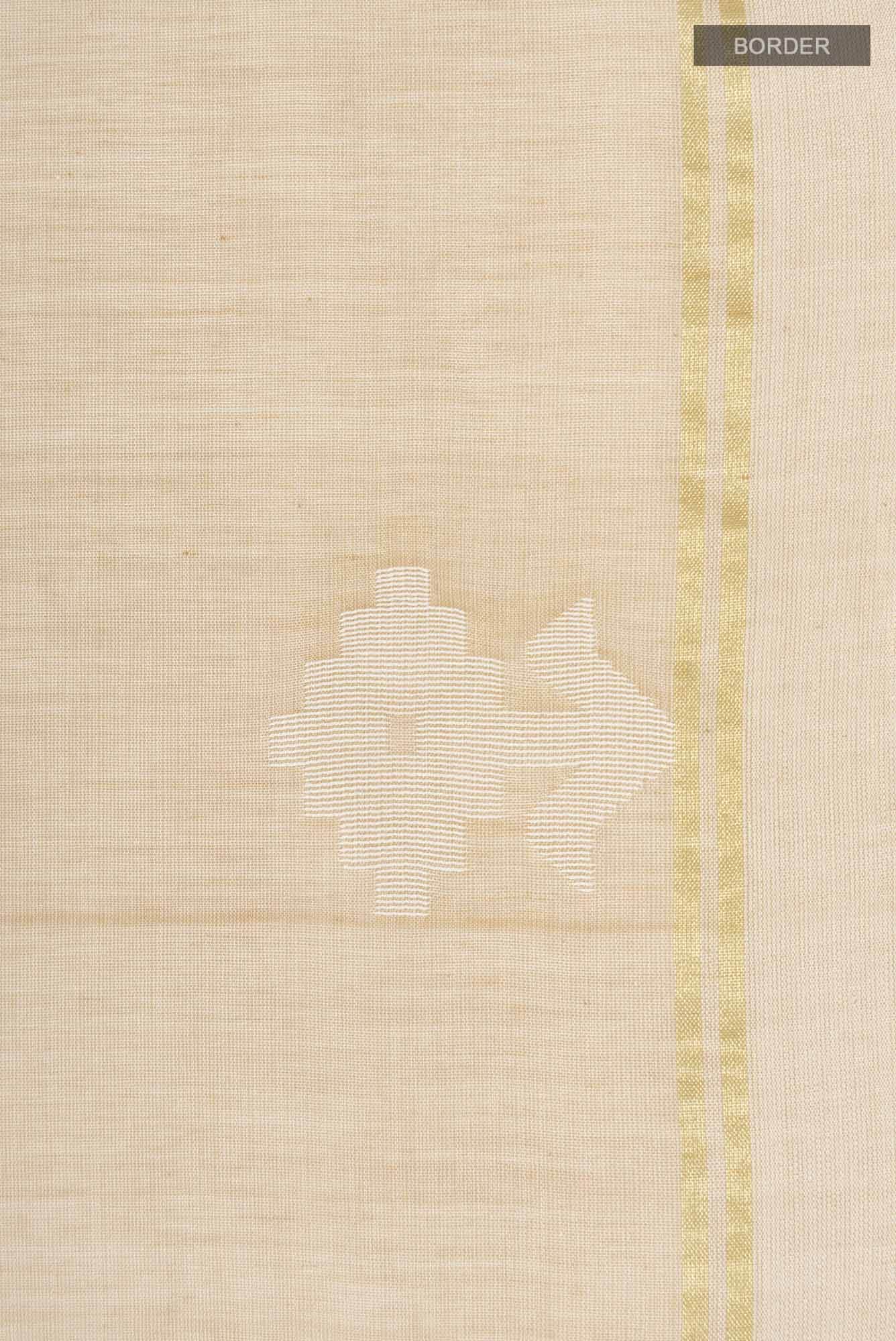 Anuradha-Beige Bengal Cotton Saree