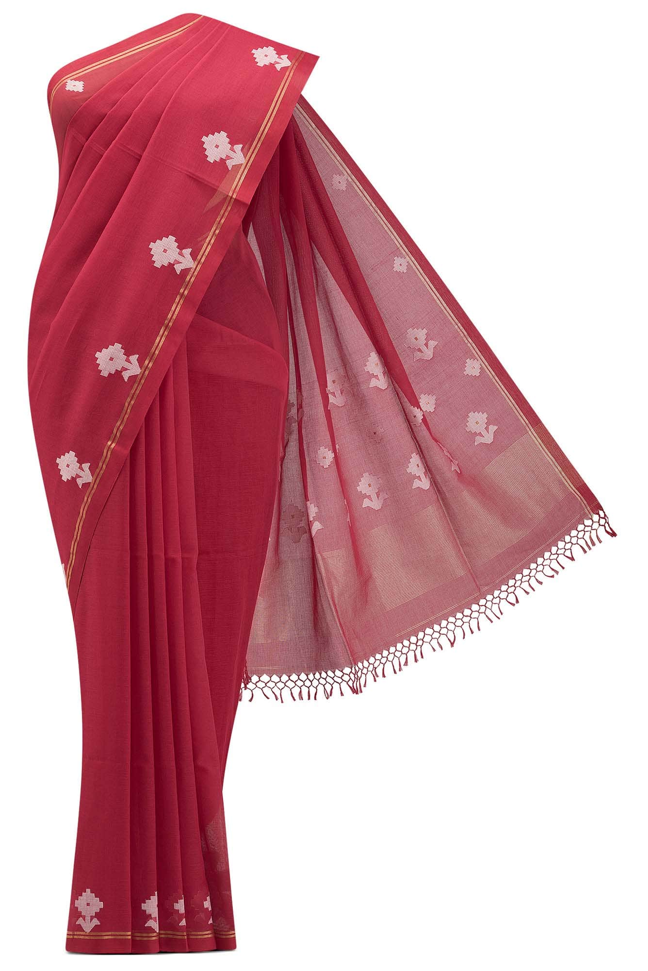 Anuradha-Red Bengal Cotton Saree
