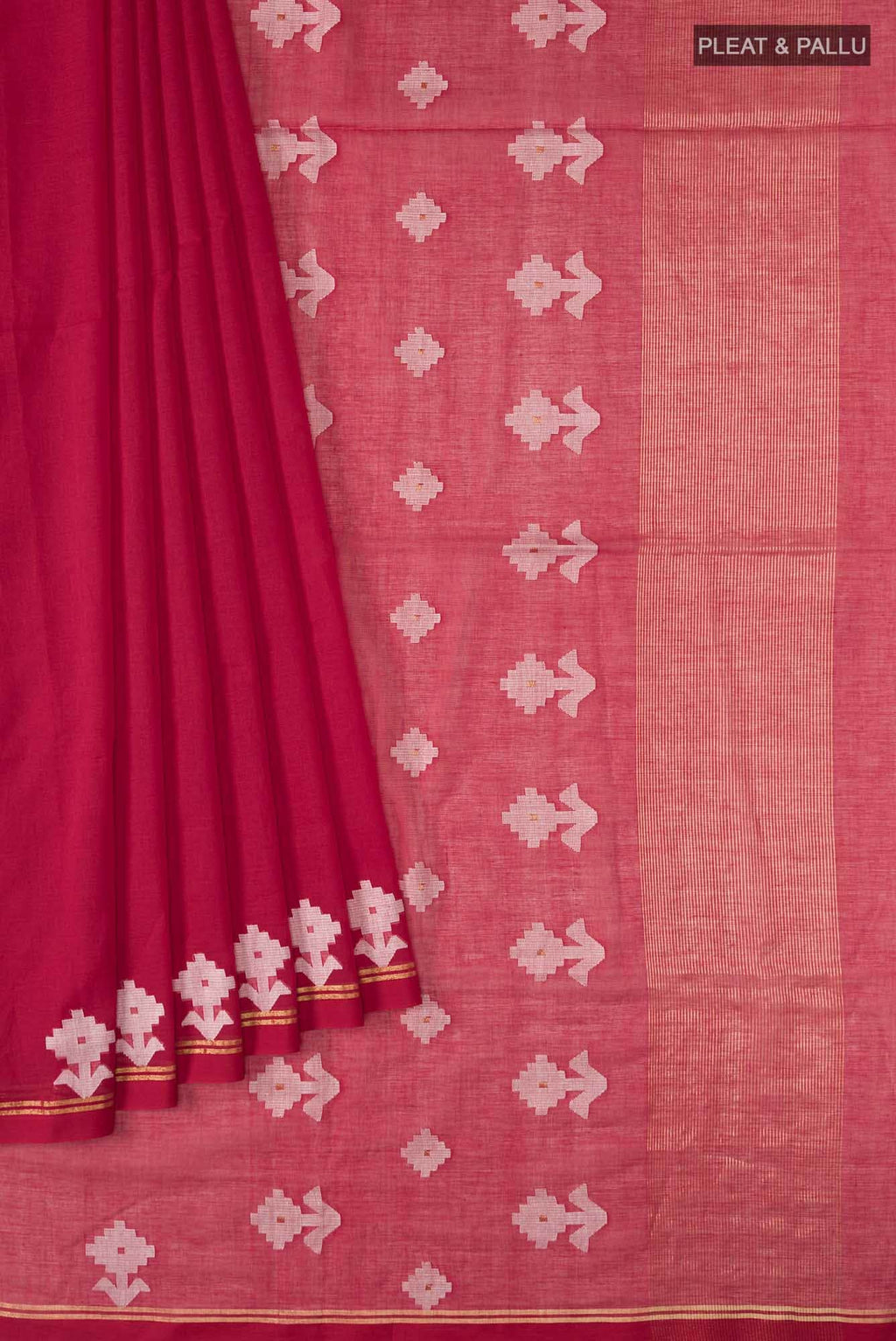 Anuradha-Red Bengal Cotton Saree