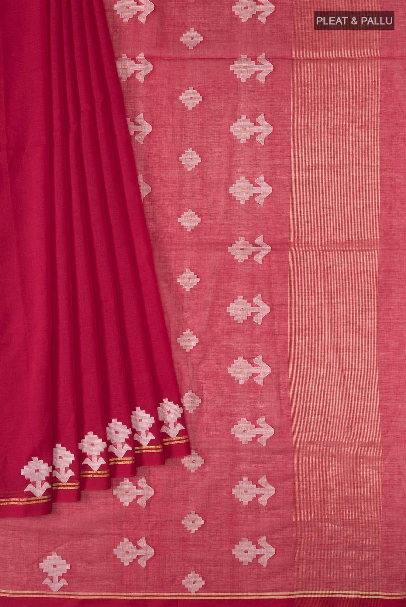 Anuradha-Red Bengal Cotton Saree