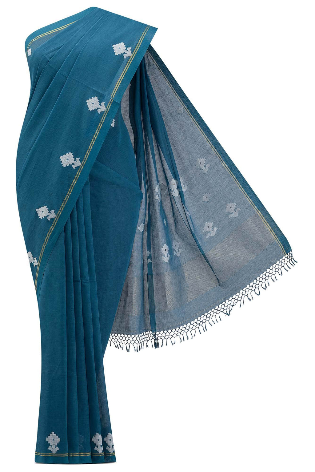 Anuradha-Dark Blue Bengal Cotton Saree